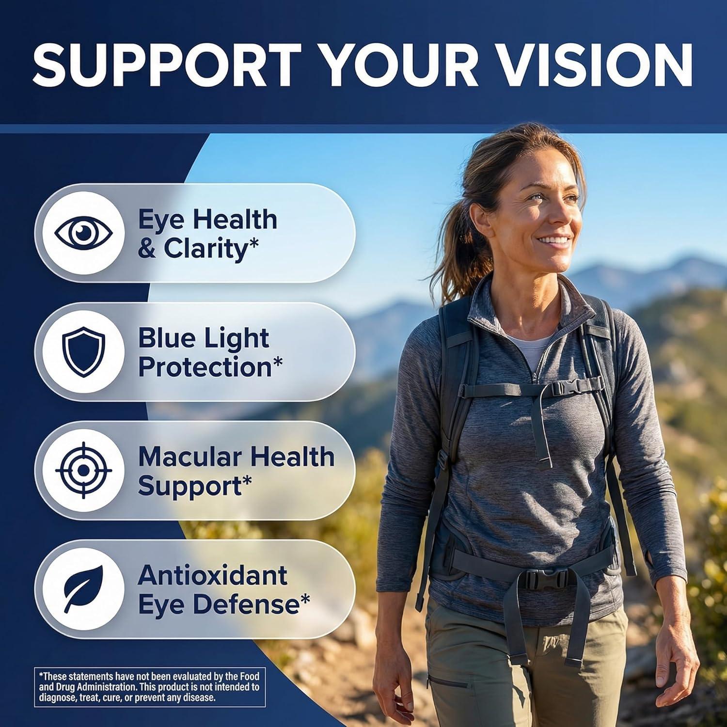 image:imageClean Nutra Lutein and Zeaxanthin Eye Vitamins Gummies Bilberry for Eyes Vision Support Ginkgo Biloba Marigold Vitamin B12 Flaxseed Black Pepper CoQ10 Vitamin A l 60 Count B OcuFlow