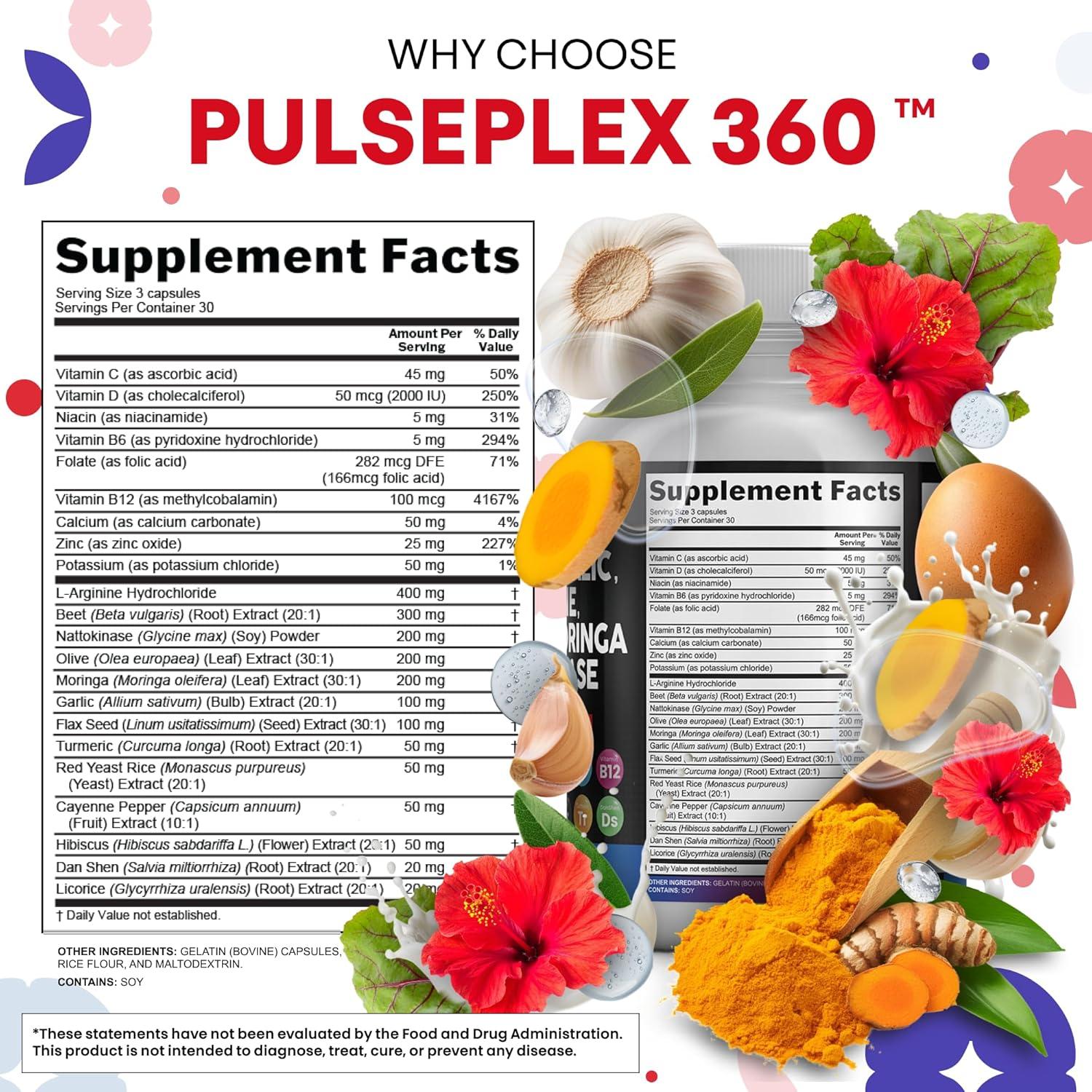 image:imageClean Nutraceuticals Beet Root Capsules Olive Leaf Nattokinase Garlic Extract LArginine Omega 3 Red Yeast Rice Hibiscus Danshen Healthy Support Supplement 90 Ct