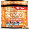 image:imageClean Nutra Pumpkin Seed Oil Capsules  Saw Palmetto Biotin Collagen Keratin MSM Folate Hyaluronic Acid Supplements B12 Zinc Hair Supplement for Women Men Iodine 5MTHF B12 Vitamin B960 Pills