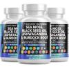 image:imageSea Moss Black Seed Oil Ashwagandha Turmeric Bladderwrack Burdock amp Vitamin C Vitamin D3 with Elderberry Manuka Dandelion Yellow Dock Iodine Chlorophyll ACV  3Pack