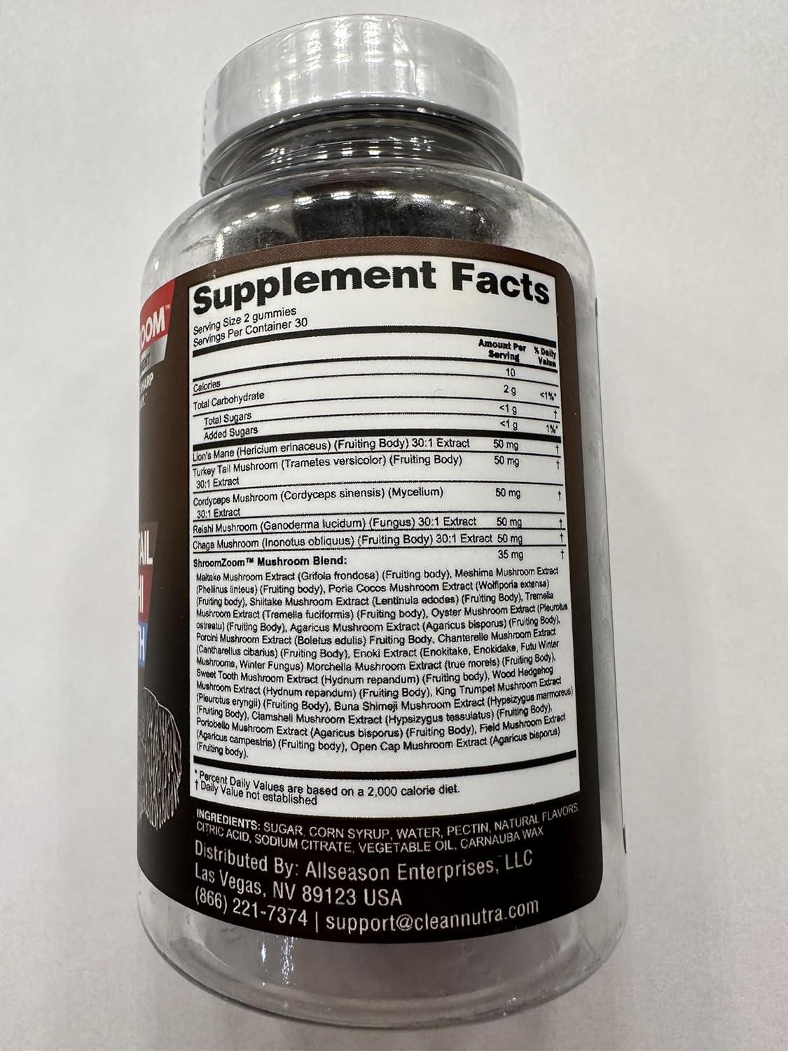 image:image15in1 Mushroom Gummies with Lions Mane Turkey Tail Cordyceps Reishi Chaga Sweet Toot Maitake Meshima Poria Cocos Shiitake Tremella Oyster Agaricus Mushrooms for Men and Women Supplement Clean Nutra1