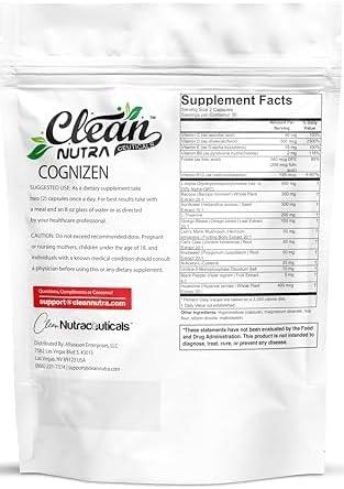 image:imageClean Nutra Alpha GPC LTheanine Bacopa Monnieri Knotweed HuperzineA Vitamins C D E amp B Nootropic Blend All in One Cognitive Formula 60 Capsules Vegetarian NonGMO Lab Tested Dietary Supplement