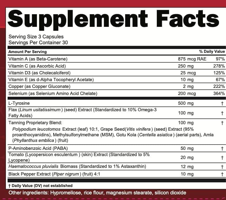 image:imageClean Nutra Astaxanthin 12mg Lycopene Supplement with Vitamin A C D3 E LTyrosine Selenium Flax Grape Seed Gotu Kola Amla Black Pepper 90 Complex Veggie Capsules