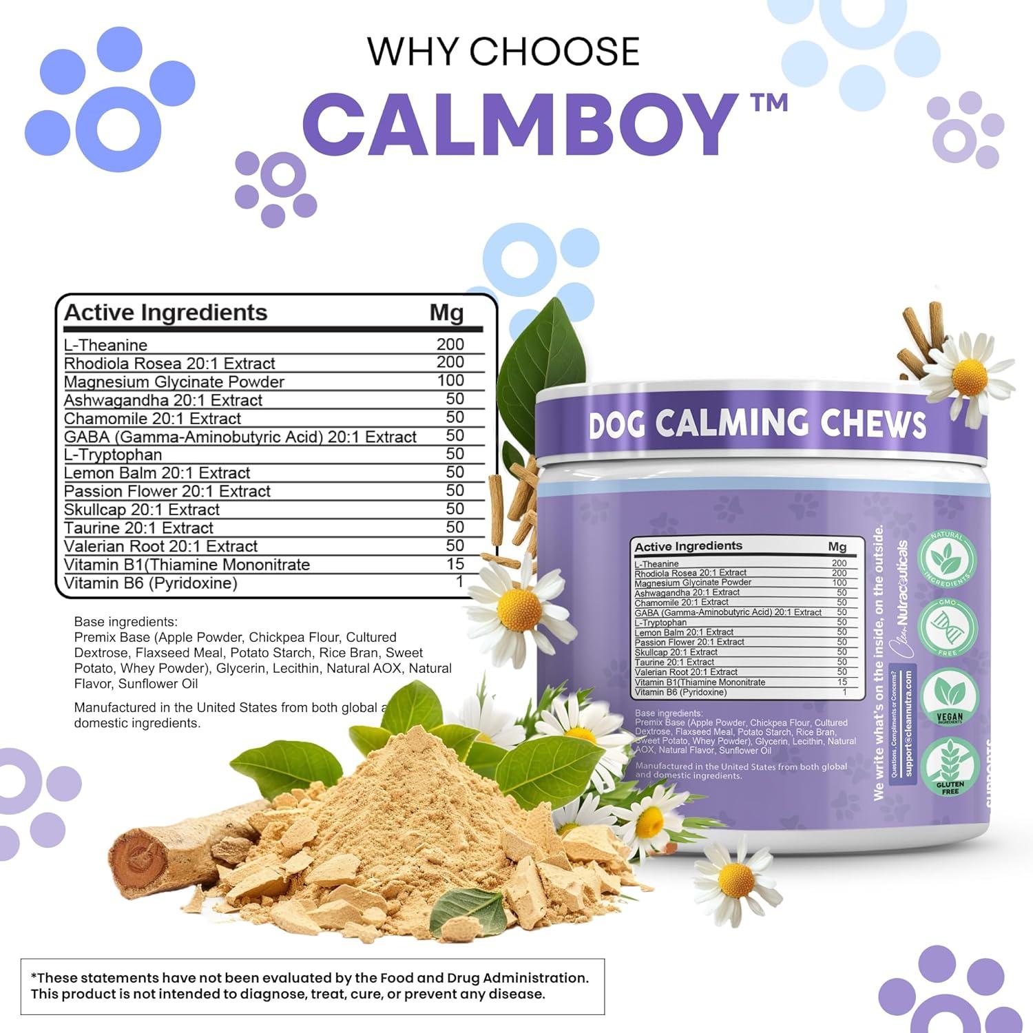 image:imageClean Nutra Calming Chews for Dogs Dog Anxiety Relief Supplement L Theanine Ashwagandha Rhodiola GABA Magnesium Valerian Natural Ingredients 90 Chews Beef Flavor