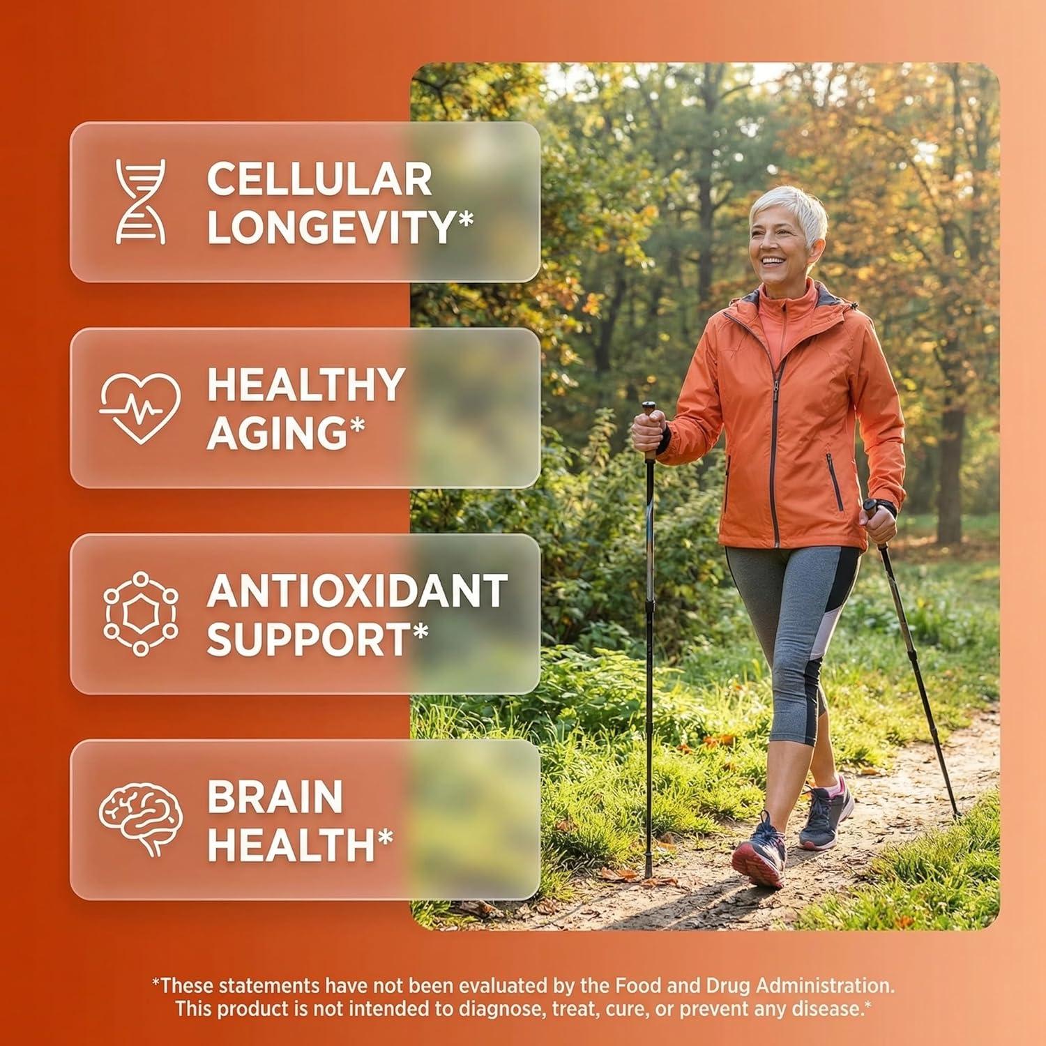image:imageClean Nutra Fisetin Quercetin Resveratrol Spermidine Longevity Supplement with NAD Berberine Apigenin Anti Aging Cellular Health Support Capsules 90 Count1