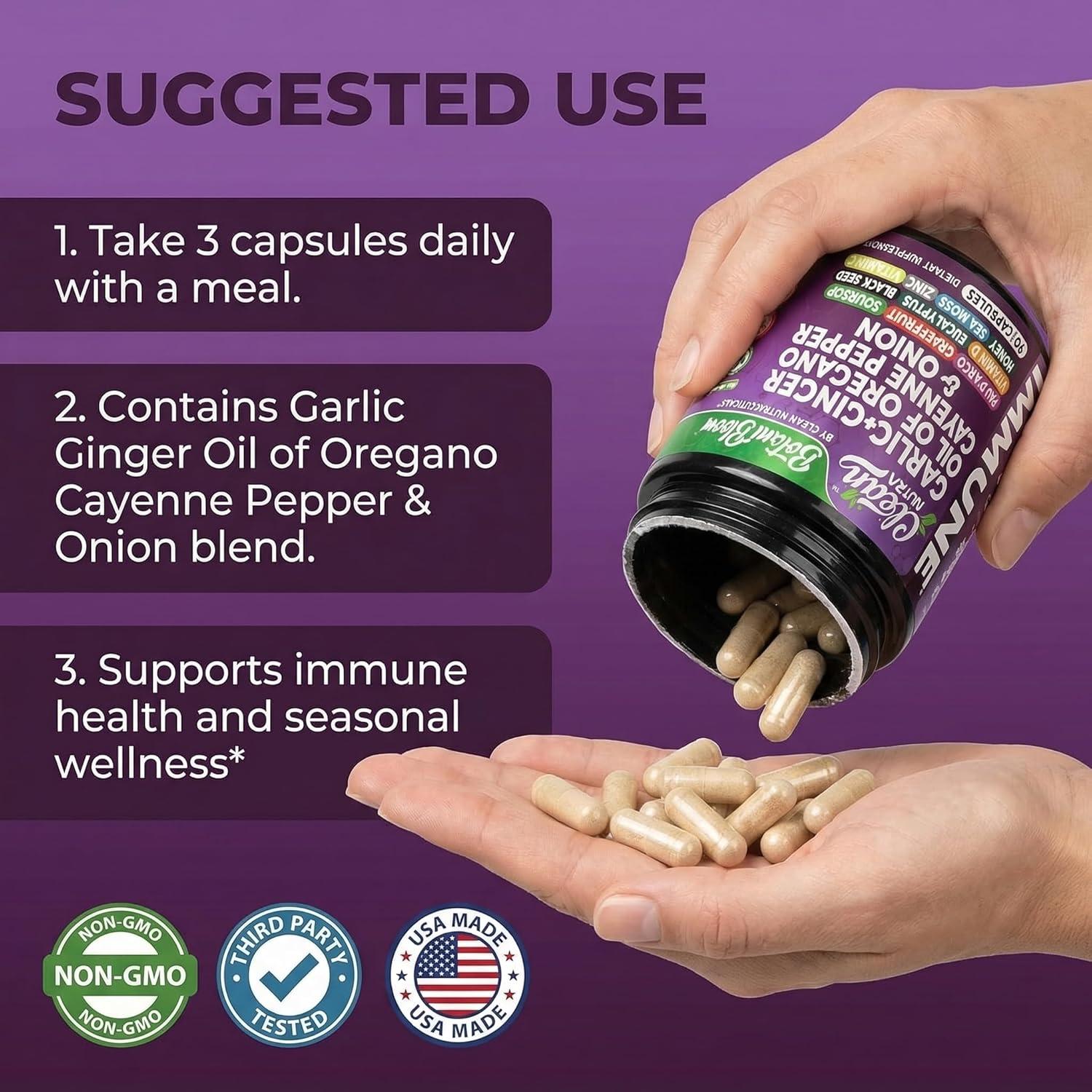 image:imageClean Nutra Garlic Ginger Oil of Oregano Cayenne Pepper Grapefruit Soursop Black Cumin Sea Moss Black Pepper Vitamin C and Zinc VIT C Detox Gut Health Black Seed Cleanse 90 Vegan Capsules