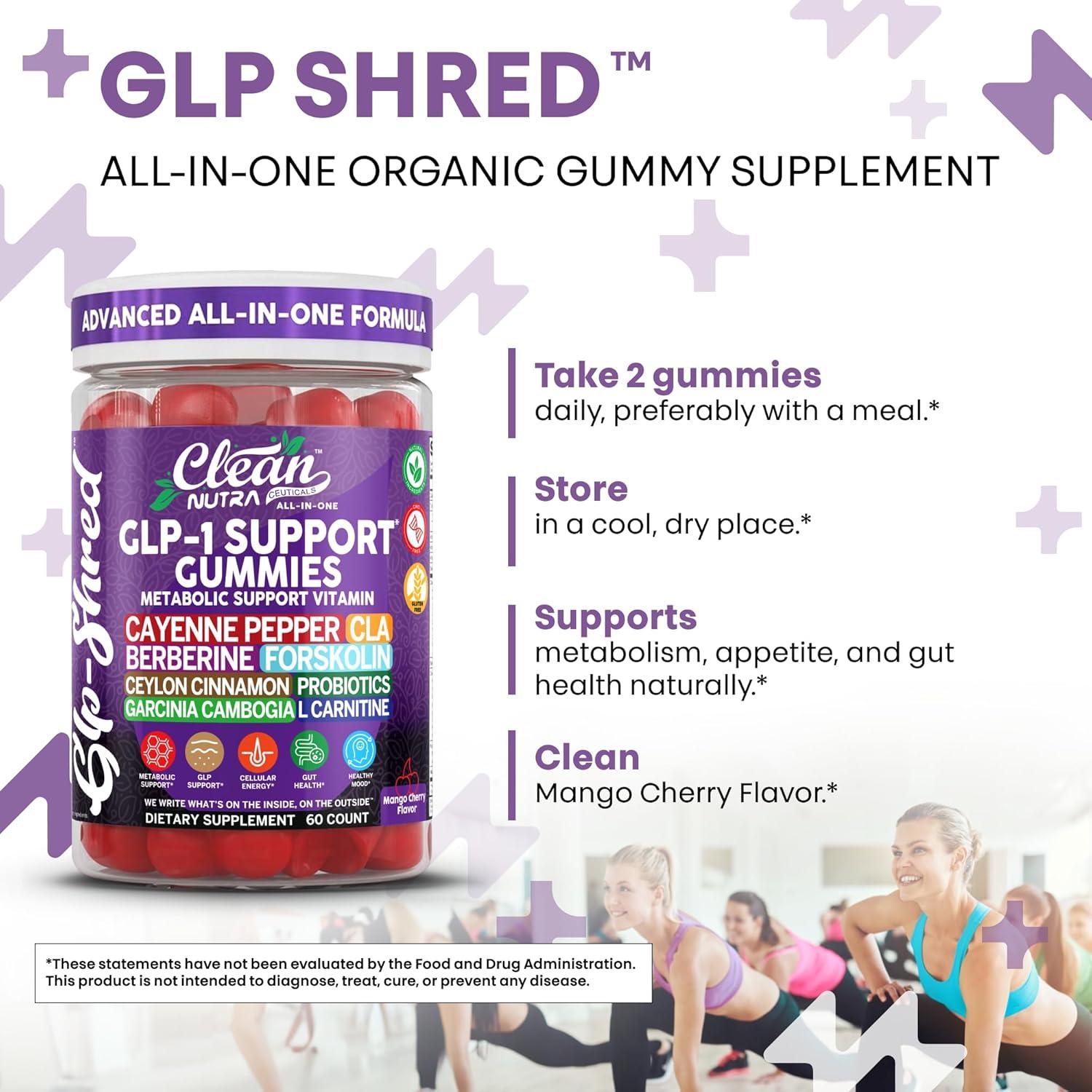 image:imageClean Nutra Gummies with Cayenne Pepper CLA Berberine Forskolin Ceylon Cinnamon Probiotics Garcinia Cambogia amp LCarnitine Mango Cherry Flavor 60 Count Chewable Supplement Gummies