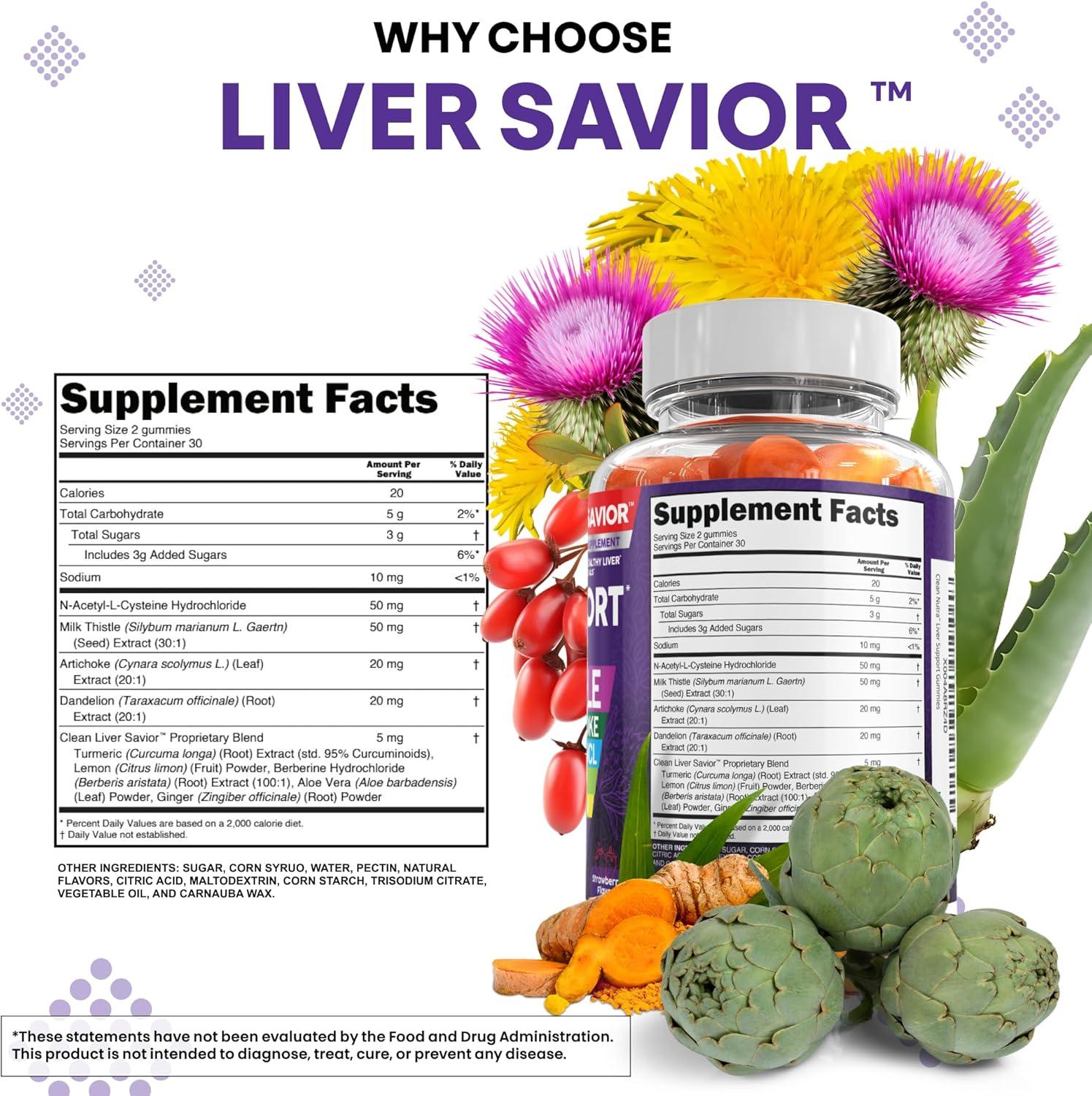 image:imageClean Nutra Liver Cleanse Detox amp Repair Gummies Milk Thistle Gummy Liver Support Vitamins Dandelion Artichoke Aloe Vera Ginger Berberine Lemon NAcetylLCysteine Turmeric Supplement HCL1