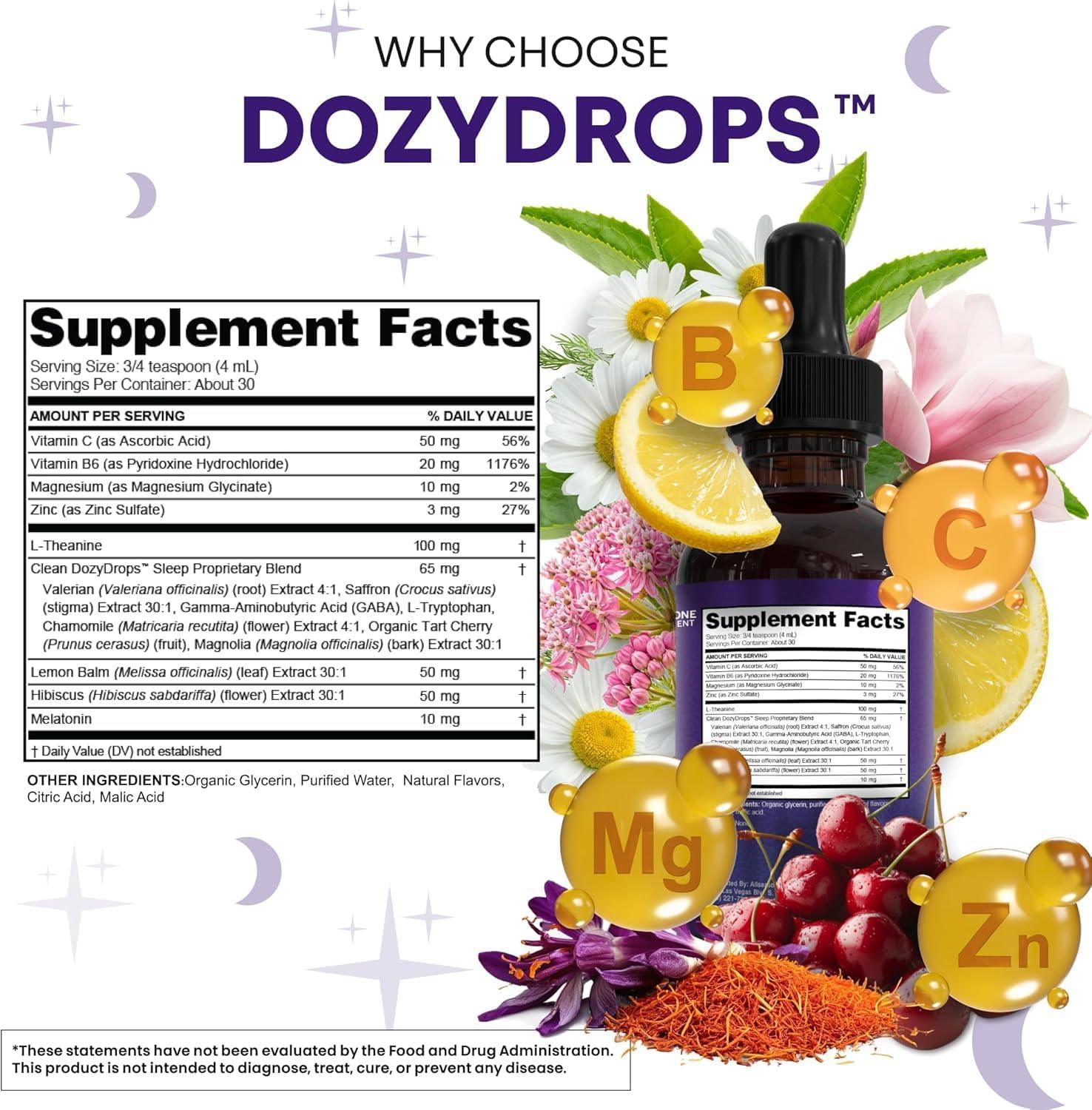 image:imageClean Nutra Melatonin 10mg Drops Magnesium Vitamin B6 LTheanine Valerian Hibiscus Lemon Balm Supplement Liquid SugarFree Vegan NonGMO Natural Sleep Support Aid Lemon Tea Flavor 120mL Formula