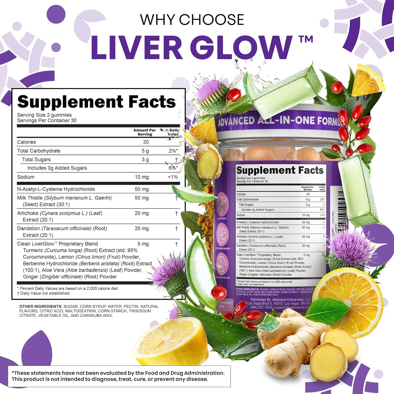 image:imageClean Nutra Milk Thistle NAC Supplement N Acetyl Cysteine Artichoke Dandelion Root Turmeric Berberine Ginger Curcumin Gut Health Metabolism Detox amp Cleanse 60 Gummies