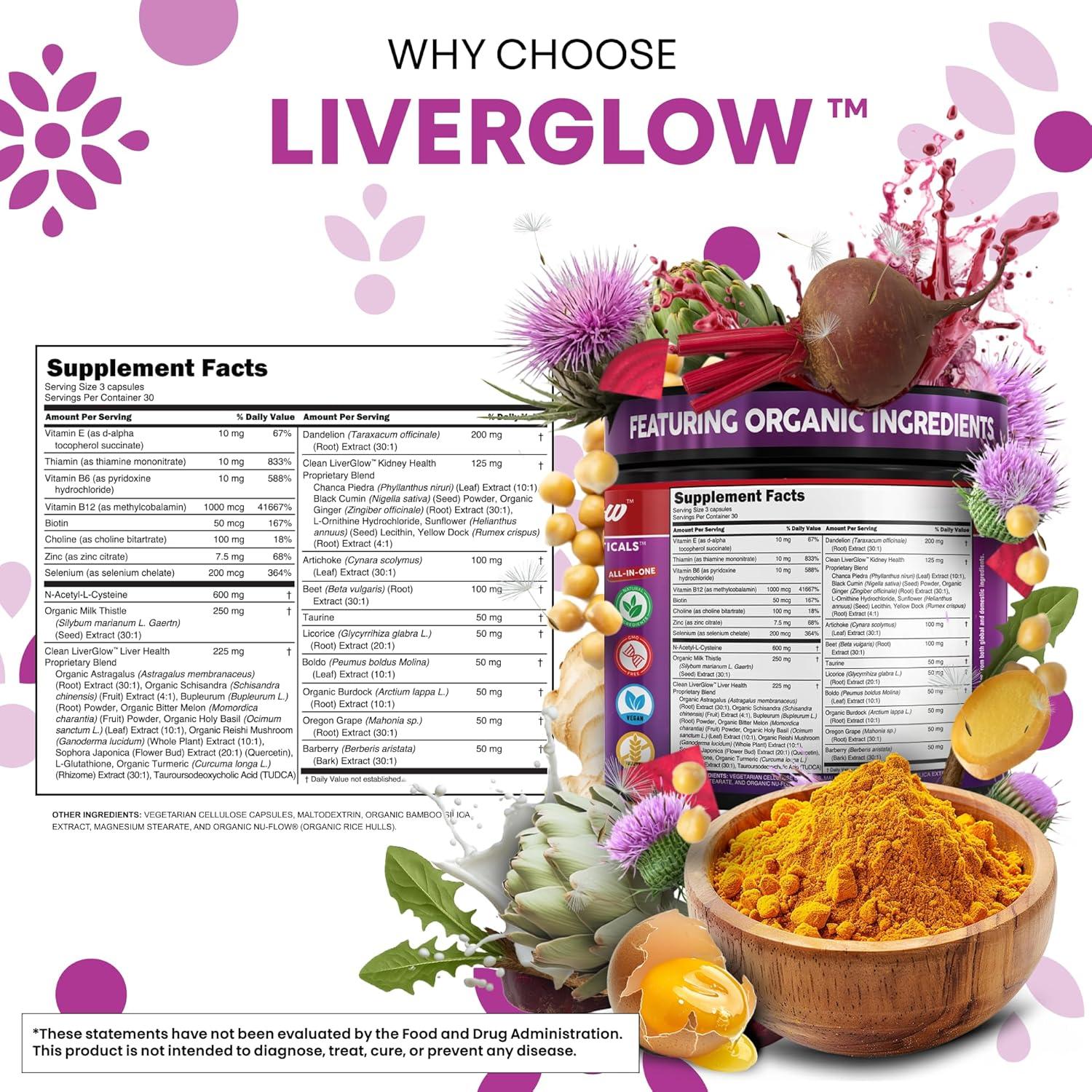 image:imageClean Nutra Organic Milk Thistle Supplement Liver Cleanse Detox amp Repair NAC Choline Dandelion Root TUDCA Artichoke Beet Root Burdock Holy Basil Kidney amp Liver Support 90 Vegan Capsules