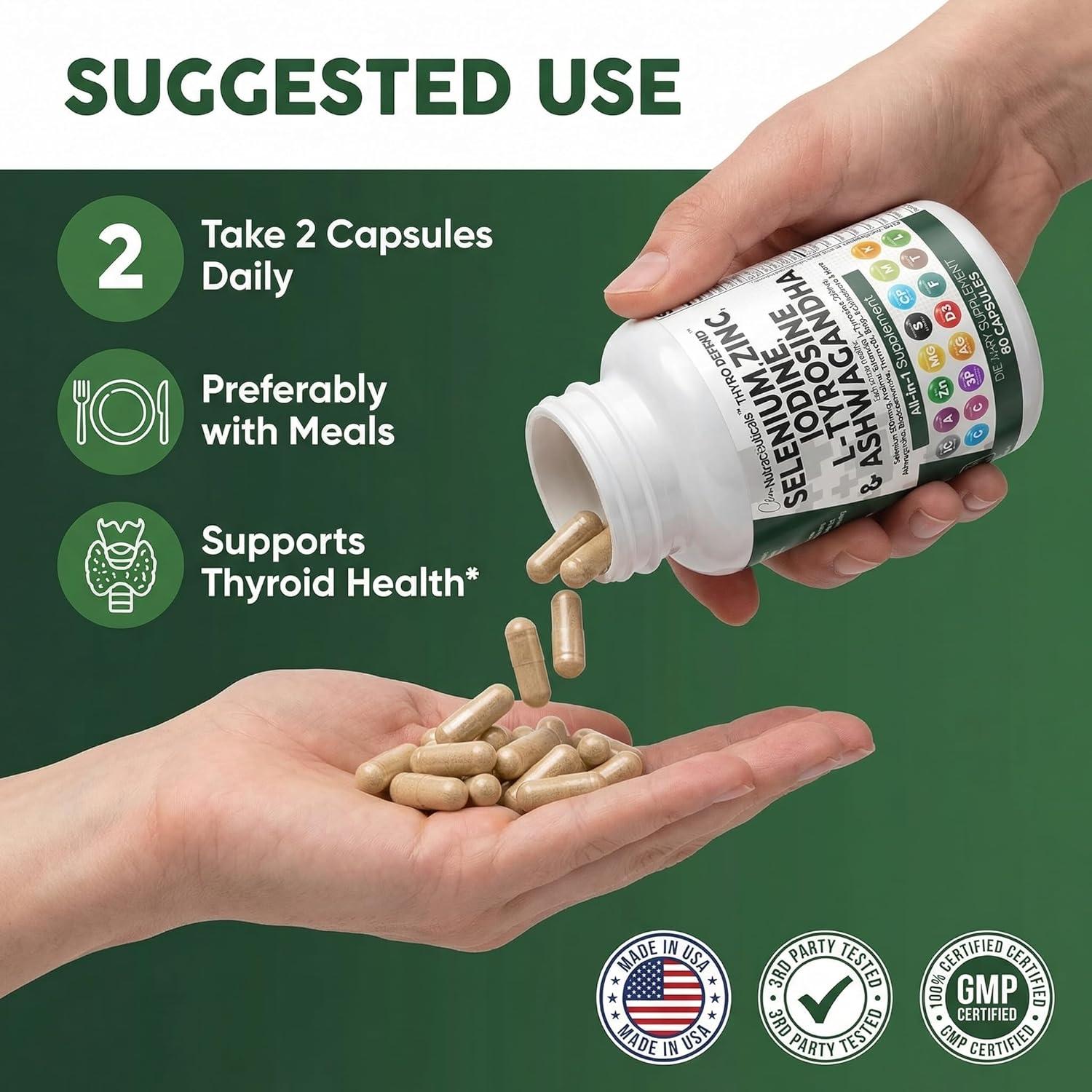 image:imageClean Nutra Selenium 300mcg Iodine 500mcg Thyroid Support for Women amp Men L Tyrosine 500mg Ashwagandha Supplement Bladderwrack Turmeric Kelp Schisandra Zinc Pills Capsule Supplements60 Count Pack of 1