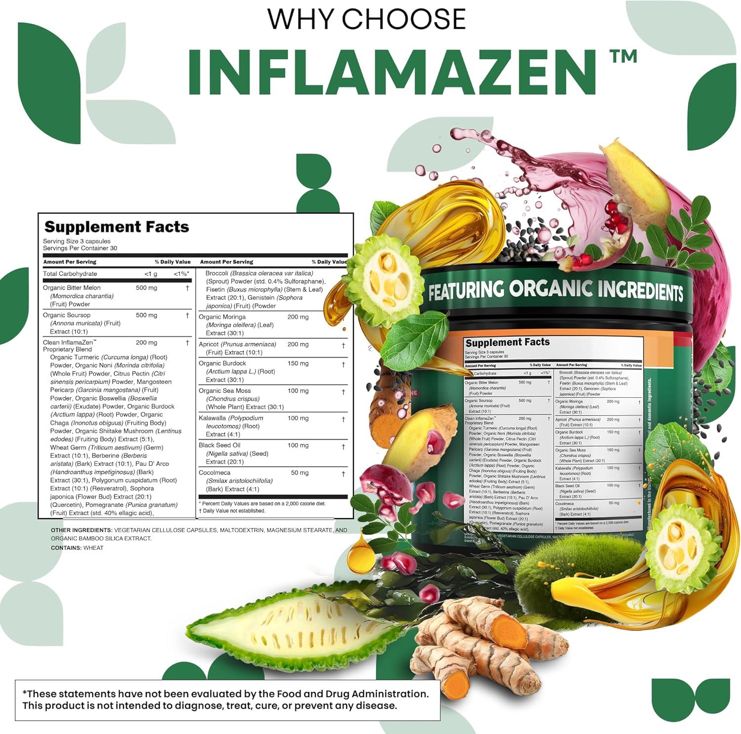 image:imageClean Nutra Soursop Supplement Moringa Sea Moss Black Seed Oil Berberine Turmeric Resveratrol Quercetin Greens Bitters Boswellia Bitter Melon Burdock Root Antioxidant Support 90 Capsules