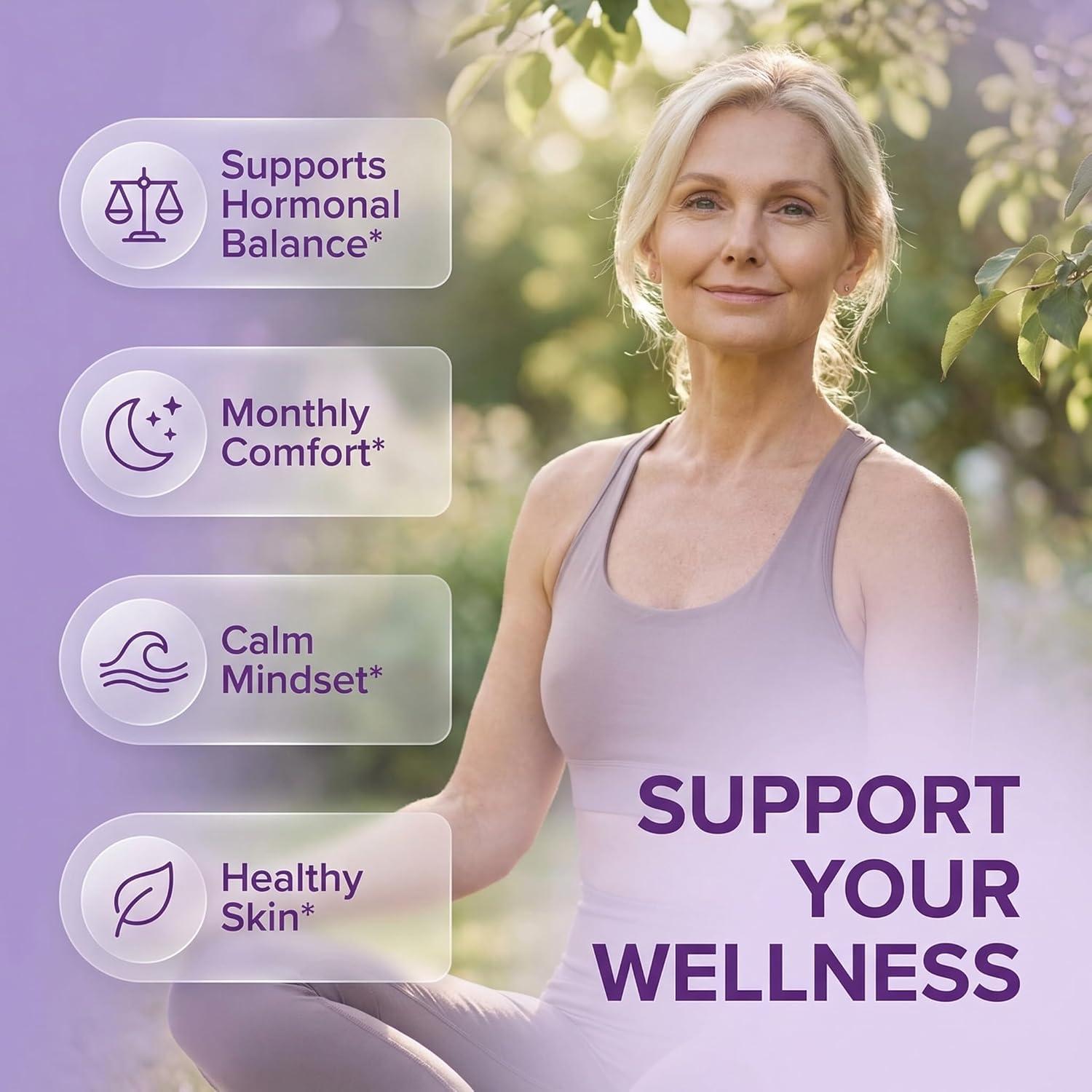 image:imageClean Nutra Wild Yam Root Capsules with Red Clover Black Cohosh Evening Primrose Oil Chasteberry Dong Quai DIM Ashwagandha Grape Seed Extract Milk Thistle Lemon Balm and more Hormone Balance For Women