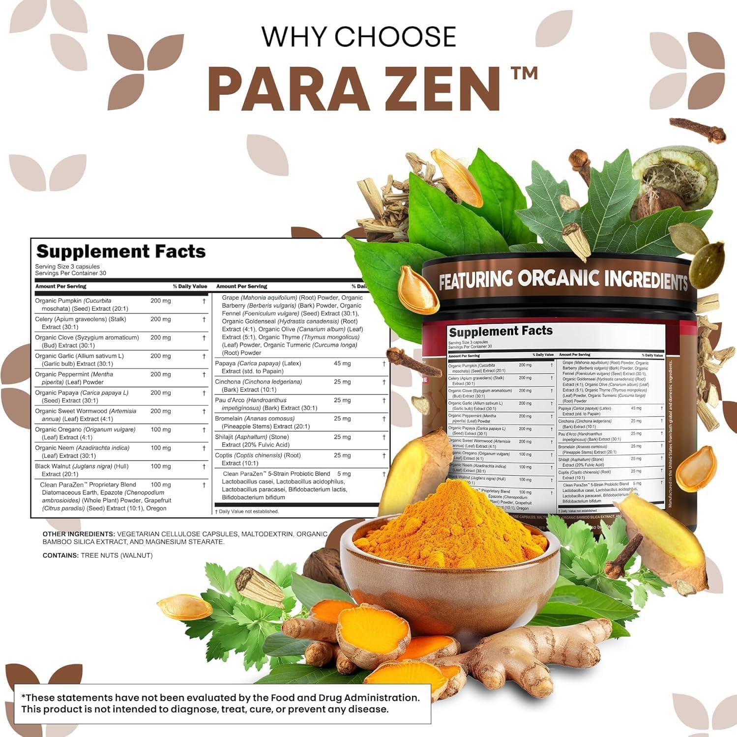 image:imageClean Nutra Wormwood Black Walnut Pumpkin Seed Clove Oil Celery Garlic Grape Papaya Neem Diatomaceous Earth Womens Probiotic Gut Health Cleanse Detox Oregano Olive Turmeric Supplement Vegan Capsules