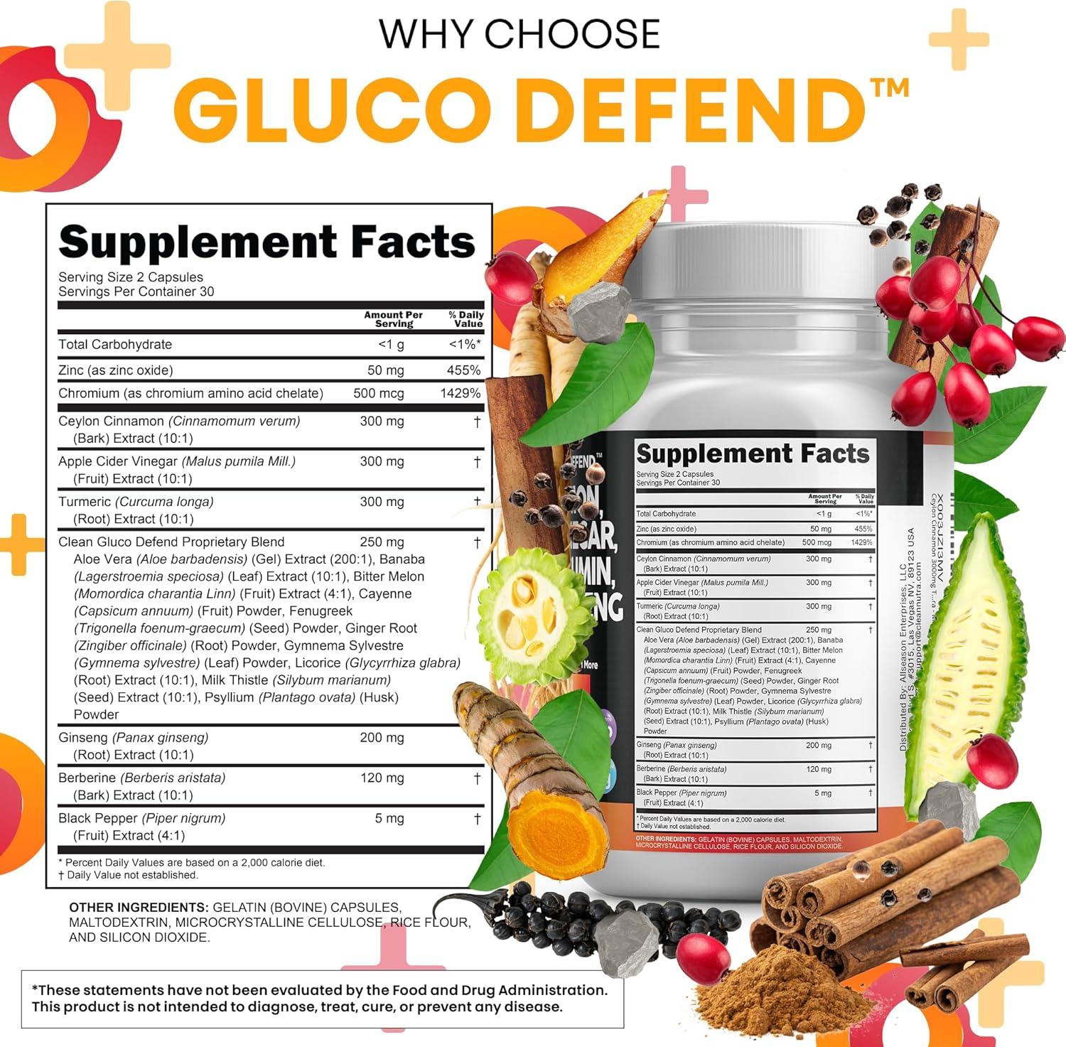 image:imageClean Nutraceuticals Ceylon Cinnamon Capsules Berberine Turmeric Apple Cider Vinegar Ginseng Bitter Melon Gymnema Milk Thistle Fenugreek Supplement 60 Count Pack of 260 Count Pack of 2