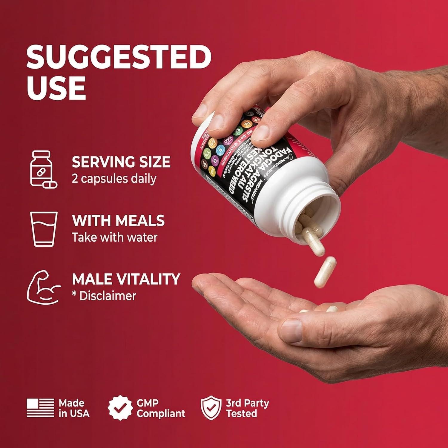 image:imageClean Nutraceuticals Fadogia Agrestis Tongkat Ali Turkesterone Supplement with Horny Goat Weed Saw Palmetto Maca Root Siberian Ginseng Tribulus Terrestris Fenugreek Wild Yam 60 Count