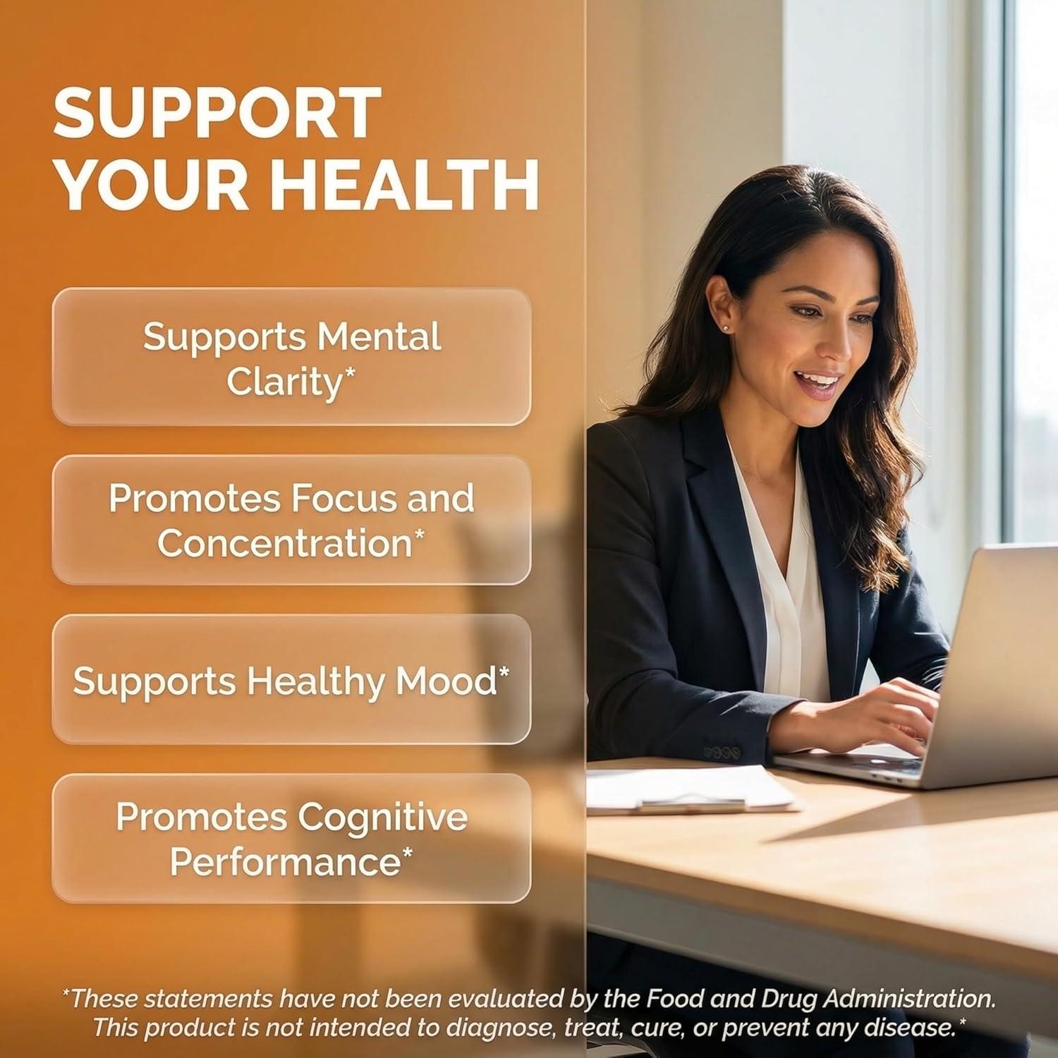 image:imageClean Nutraceuticals L Tyrosine Mucuna Pruriens Bacopa Monnieri Ashwagandha Focus Supplement wNAcetyl Cysteine NAC 5HTP Ginkgo Biloba Alpha GPC Vitamin C D B1 B12