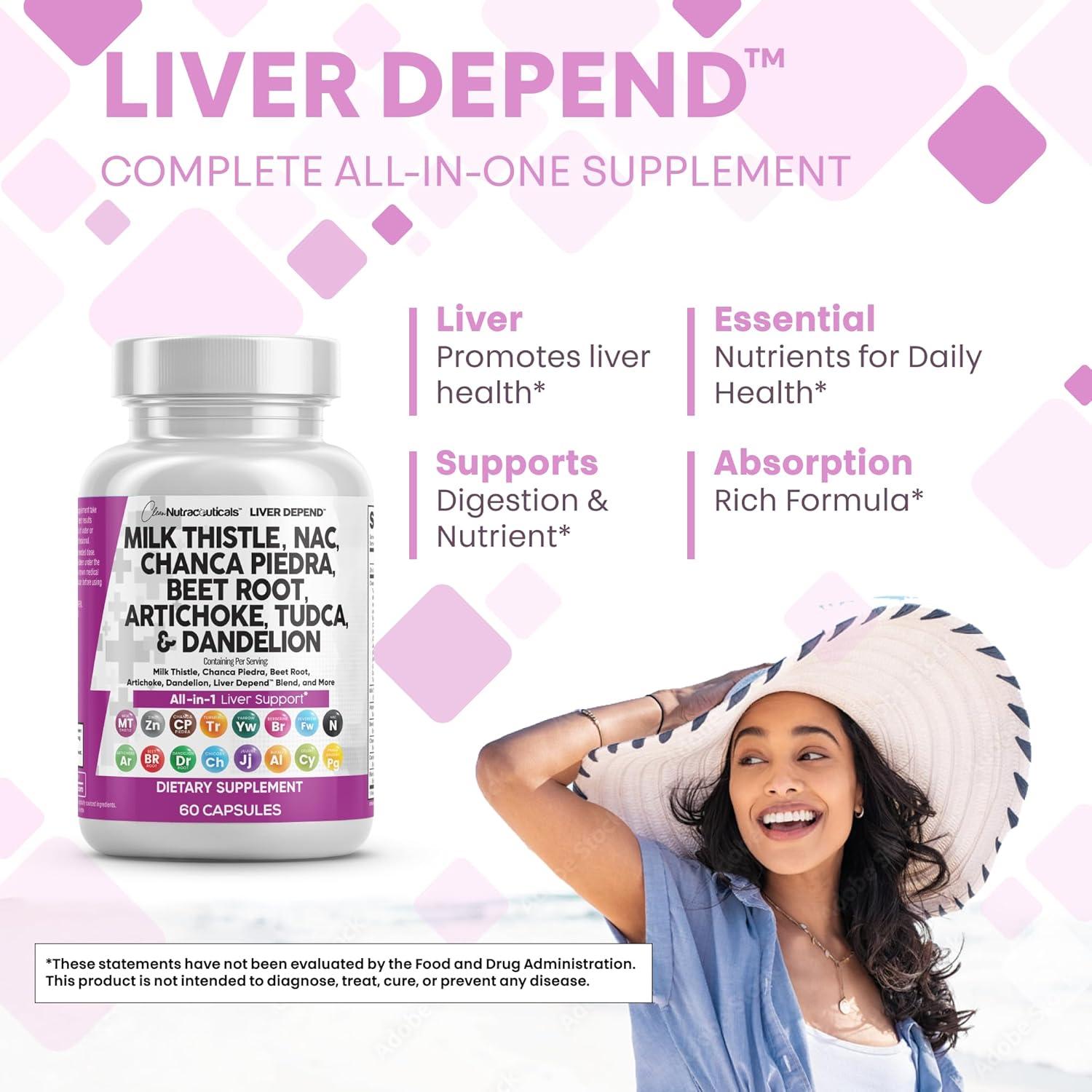 image:imageClean Nutraceuticals Milk Thistle NAC Chanca Piedra Beet Root Artichoke Astragalus Dandelion Root Liver Cleanse Detox amp Repair Supplement Plus TUDCA Choline amp Ginger 1Pack2