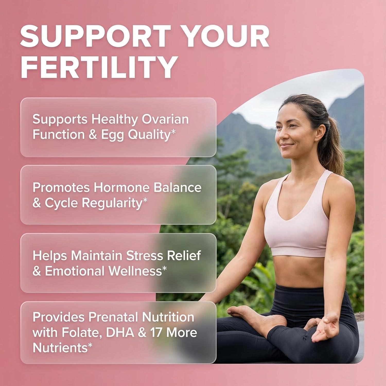 image:imageClean Nutraceuticals MyoInositol amp DChiro Inositol 2050mg Fertility Supplement 401 Ratio Prenatal Vitamins for Women with Ashwagandha Maca Root Vitex Chasteberry Iron DHA Folic Acid DIM Zinc 1