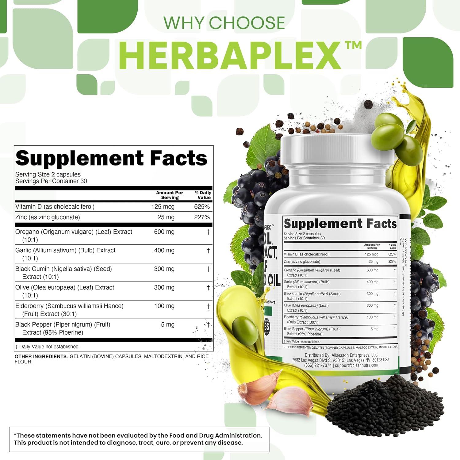 image:imageClean Nutraceuticals Oregano Oil Garlic Extract Olive Leaf Black Seed Oil Immune Support amp Digestive Health Supplement for Women and Men with Vitamin D3 amp Zinc 5Pack