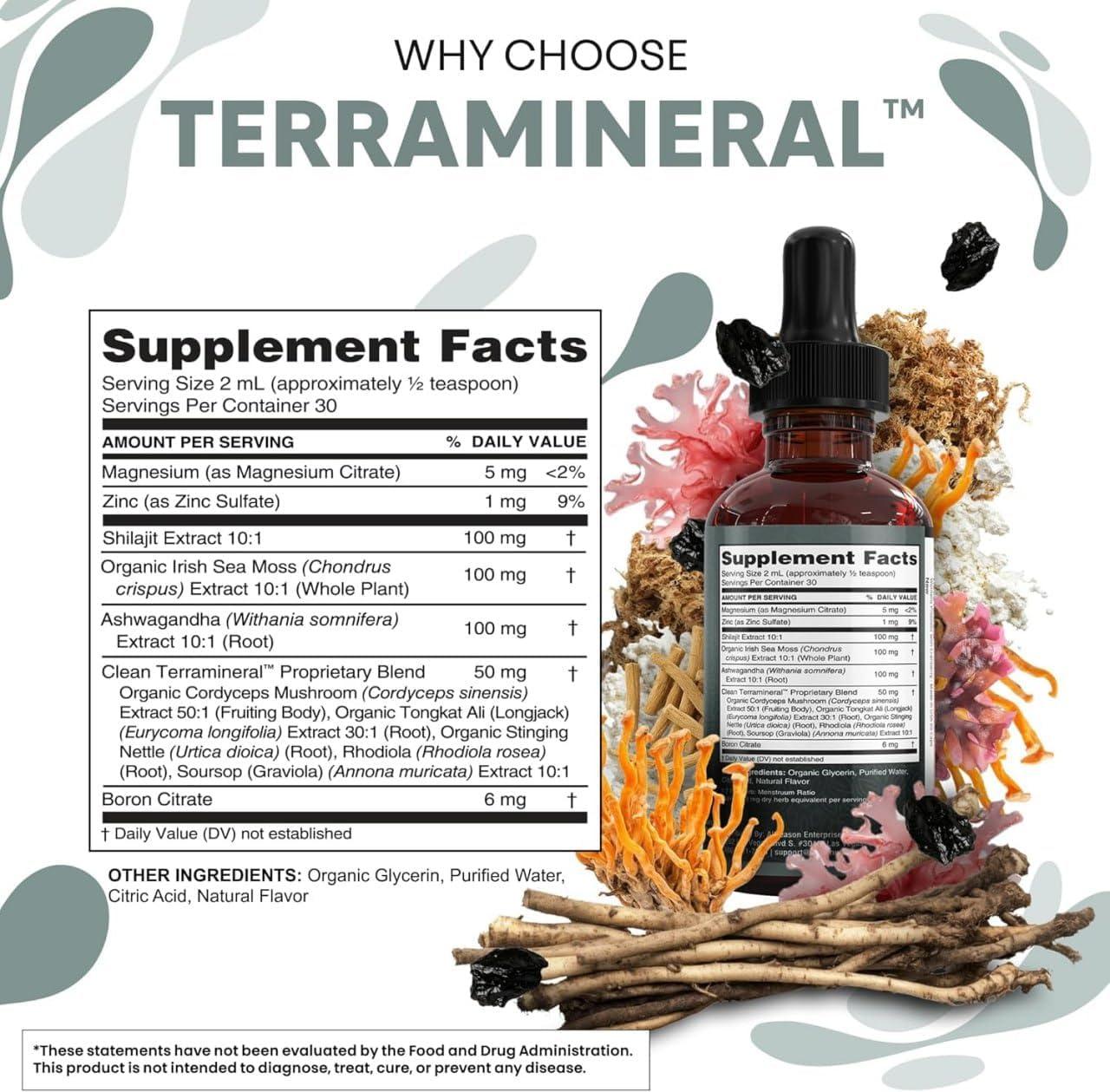 image:imageClean Nutraceuticals Shilajit Drops Liquid Shilajit Supplement for Men Women with Sea Moss Ashwagandha Zinc Magnesium Boron Fulvic Acid Himalayan Shilajit Energy Vitality Stamina 2oz1