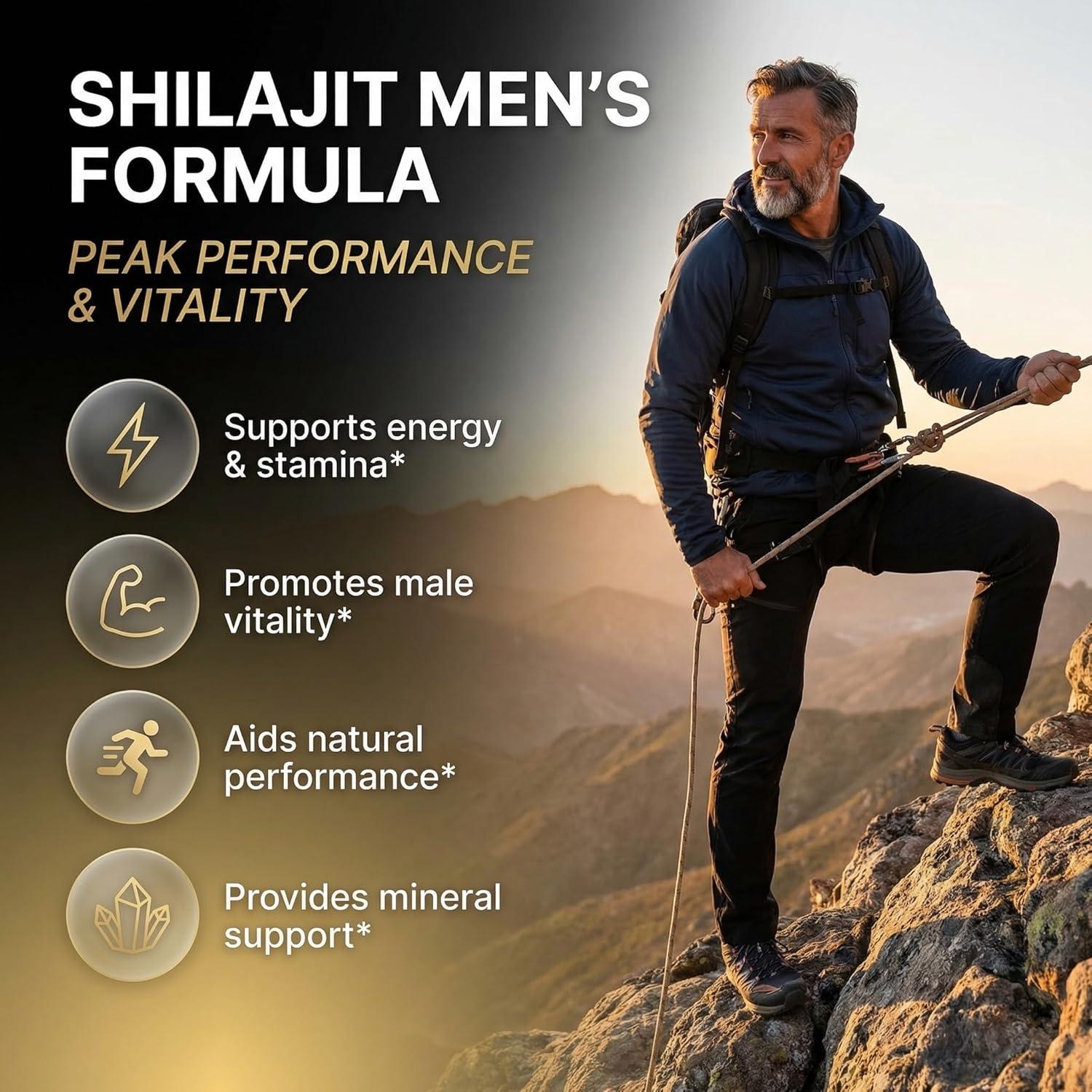 image:imageClean Nutraceuticals Shilajit Supplement for Men with Sea Moss Tongkat Ali Ashwagandha Boron Zinc CoQ10 PQQ Fulvic Acid Capsules Energy Support 90 Count Resin Gummy amp Powder Alternative1