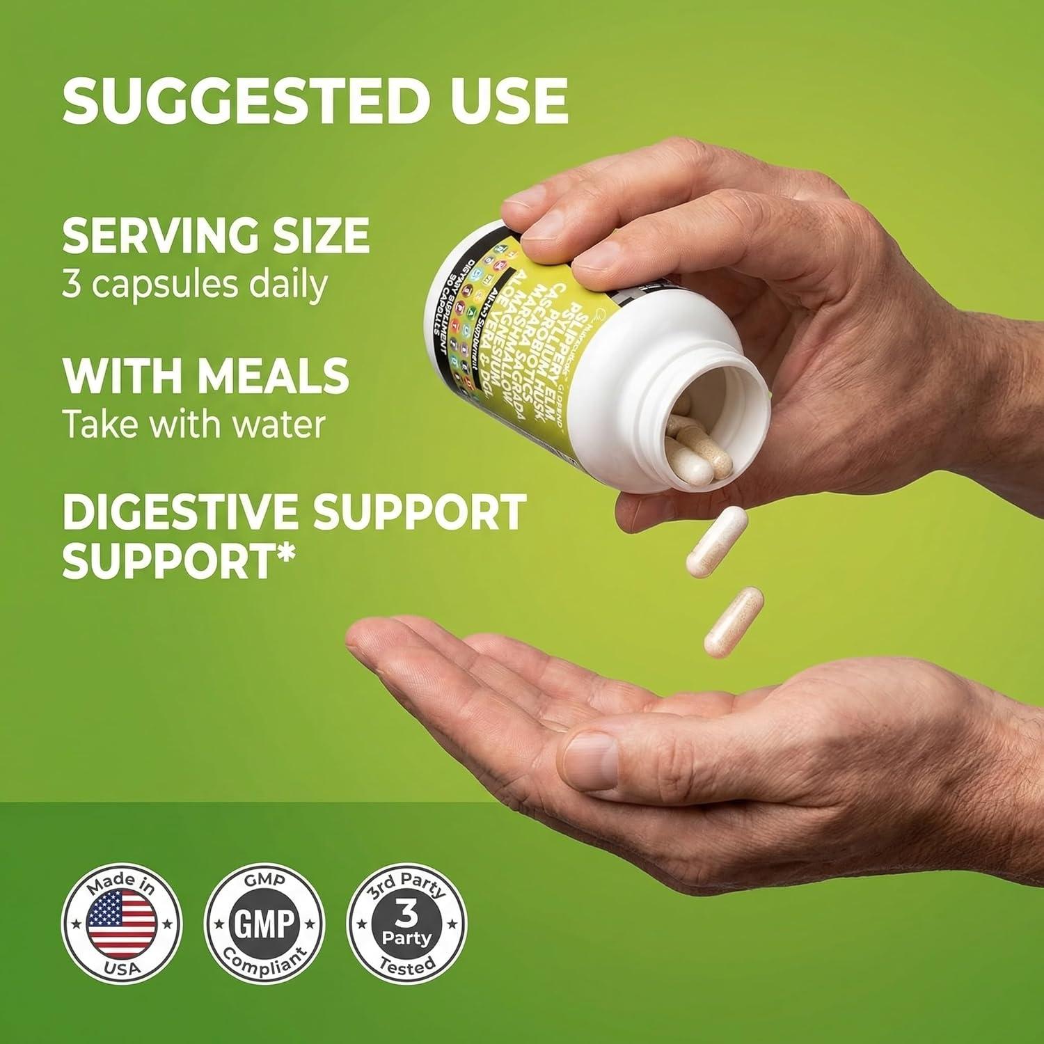 image:imageClean Nutraceuticals Slippery Elm Psyllium Husk Pre Probiotic Digestive Gut Health Supplement with Aloe Vera Cascara Sagrada Marshmallow Root DGL Licorice Senna Extract90 Count Pack of 1