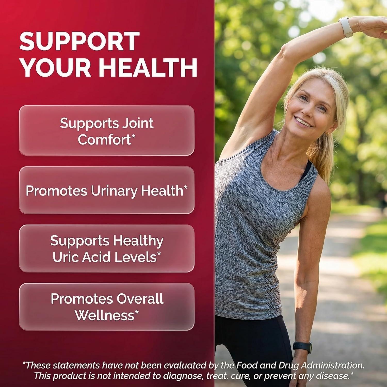 image:imageClean Nutraceuticals Tart Cherry Extract Capsules with Turmeric Moringa Cranberry Chanca Piedra Celery Quercetin ACV Pomegranate L Selenomethionine Uric Levels 120 Ct1