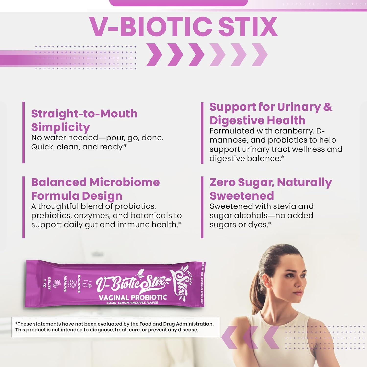 image:imageClean Nutraceuticals Vaginal Probiotics for Women with Cranberry Extract DMannose Prebiotics pH Balance for Women Vaginal Health Womens Probiotic Alternative to Gummies 20 Stix1