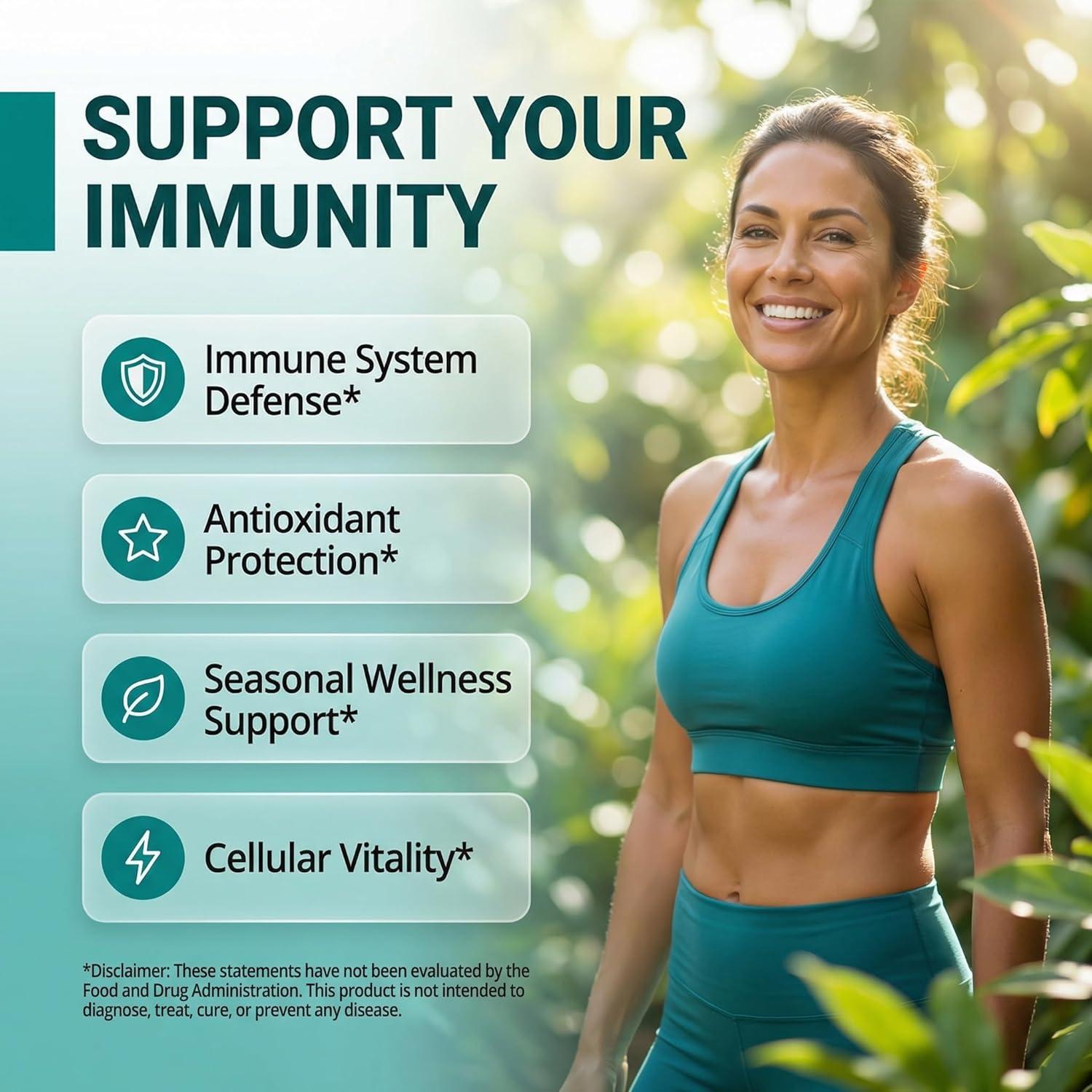 image:imageClean Quercetin Elderberry Immune Support Gummies Zinc Vitamin K2 D3 A Bromelain Goji Berry Turmeric Sea Moss Echinacea Astragalus Selenium Olive Leaf Immunity Supplement Gummy Vitamins