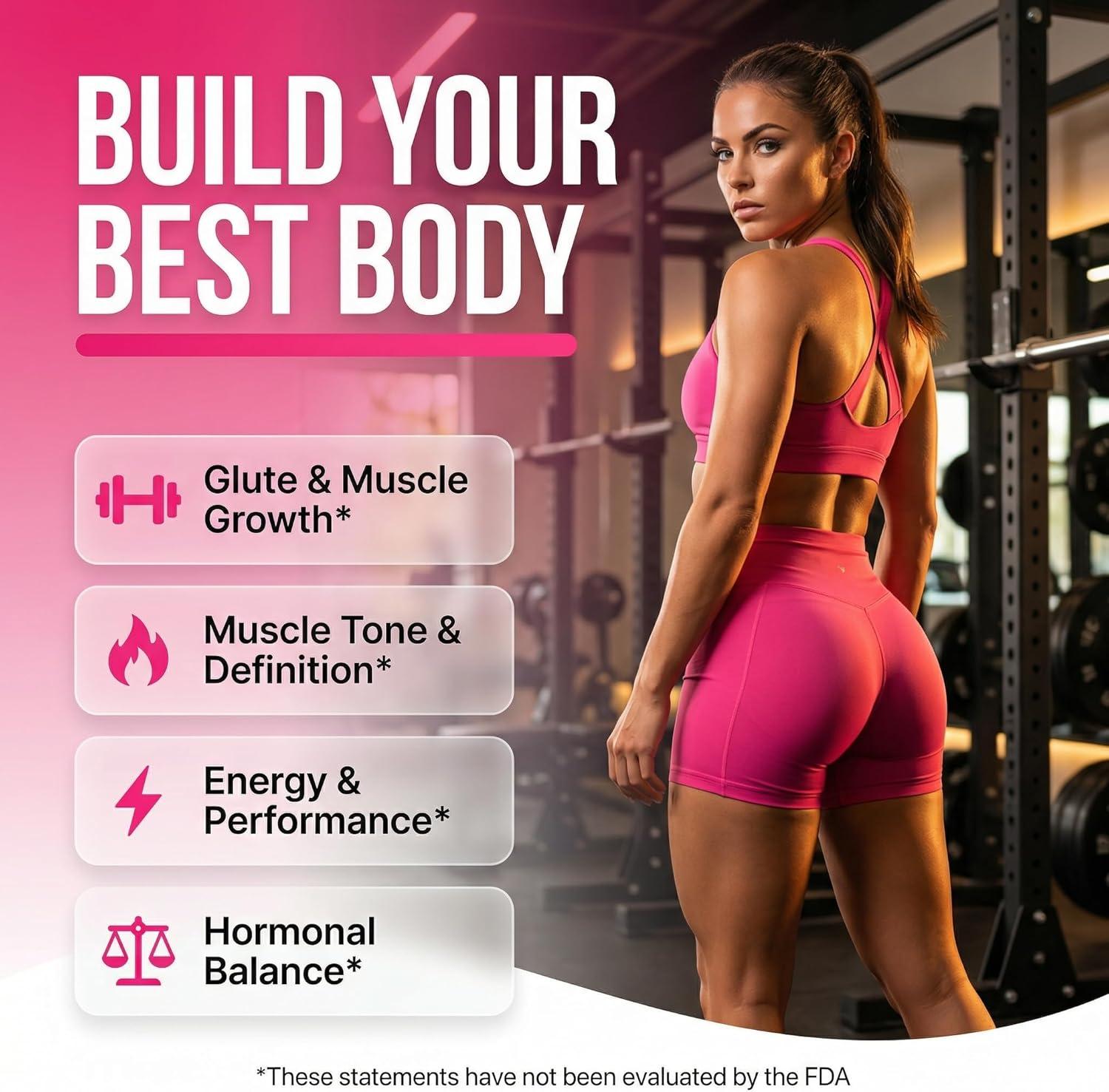 image:imageCreatine for Women Creatine Monohydrate BCAA Powder MyoInositol Collagen Biotin Hyaluronic Acid Folate L Glutamine Vitamin D3 Iron Zinc DChiroMaca Digestion Shelf Builder By Clean Nutra1