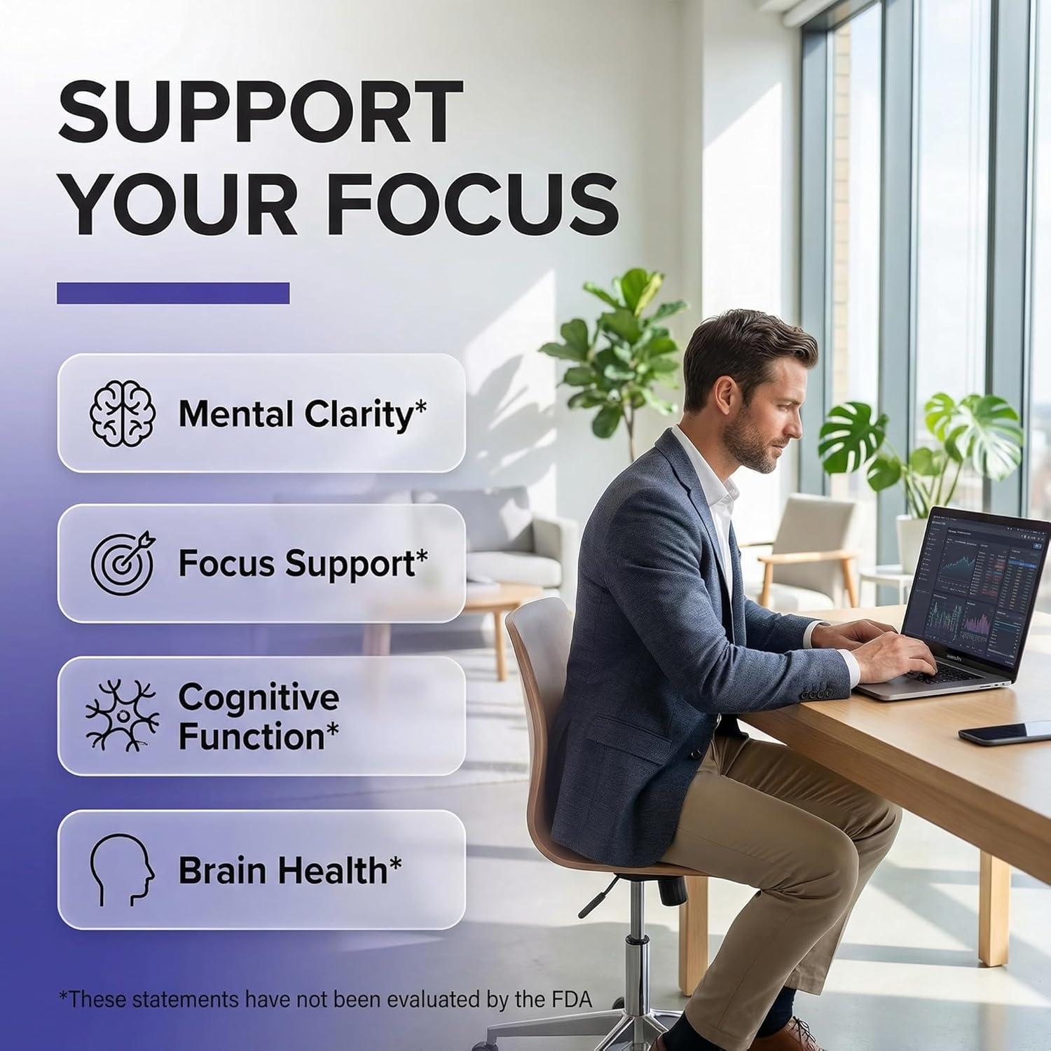 image:imageFocus Flow LTyrosine Vitamin B C D LTheanine Ashwagandha Ginkgo Biloba Vitamin B12 Thiamine Black Pepper NAcetylcysteine Mucuna Pruriens 90 Count Capsules by Clean Nutra