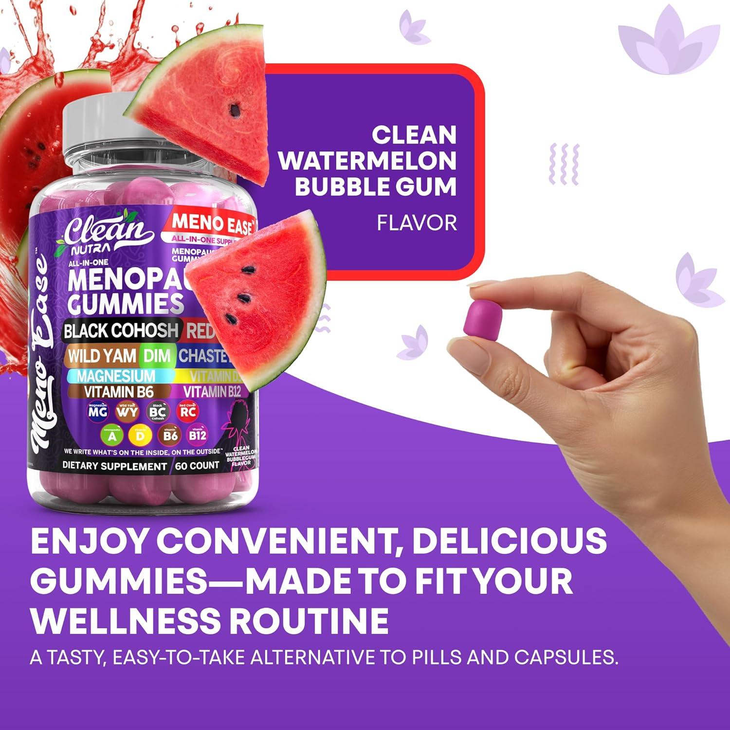 image:imageMenopause Supplement for Women Gummies with Black Cohosh Wild Yam DIM Magnesium Red Clover Chasteberry for Hormone Balance Relief Night Sweats Mood Plus Bergamot Vitamin D3 Vitamin B6 B122