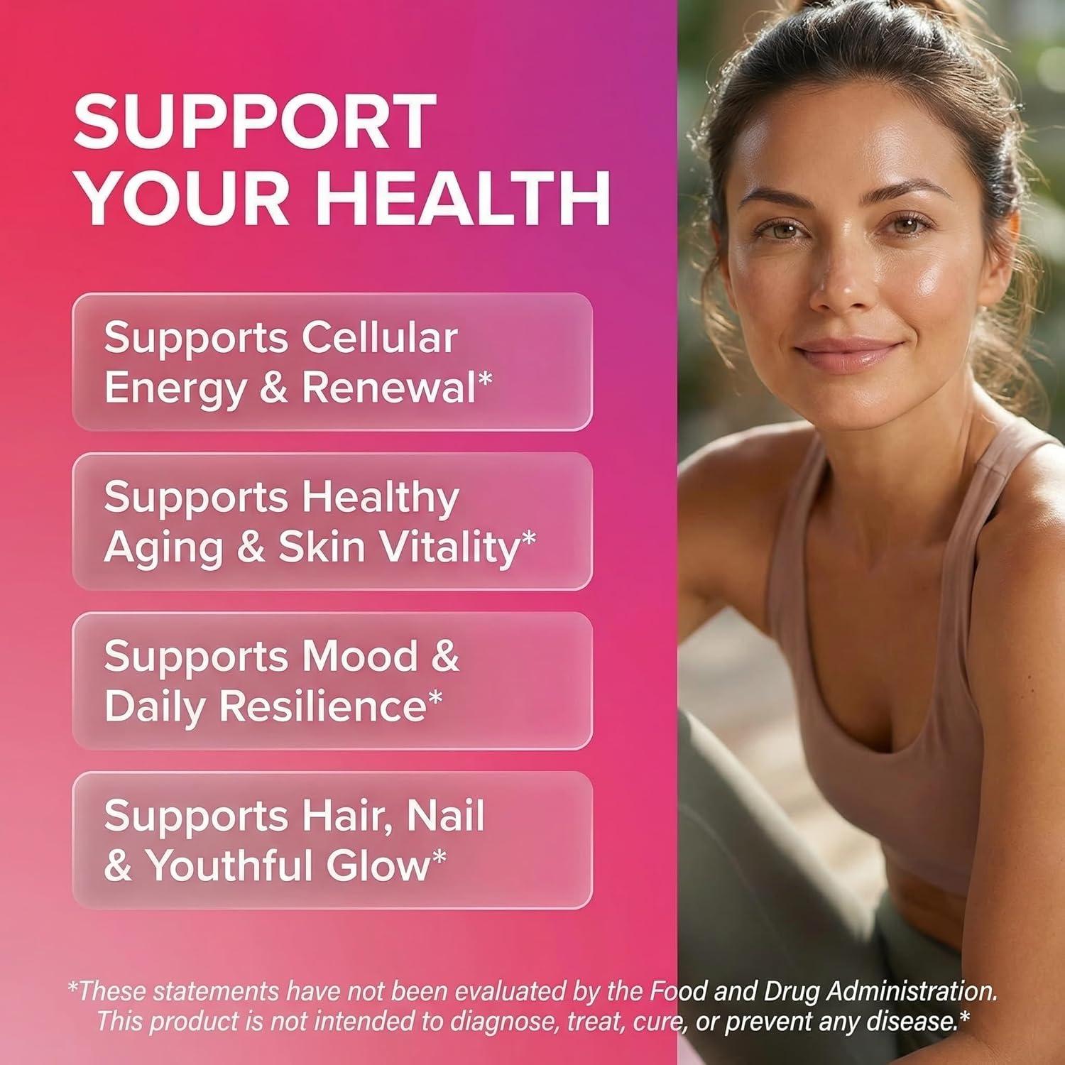 image:imageNAD Resveratrol Supplement for Women NAD Turmeric Vitamin C Acai Pomegranate Collagen Peptides Nicotinamide Fisetin Vitamin E Polygonum Multiflorum Berberine 90 Capsules by Clean Nutra