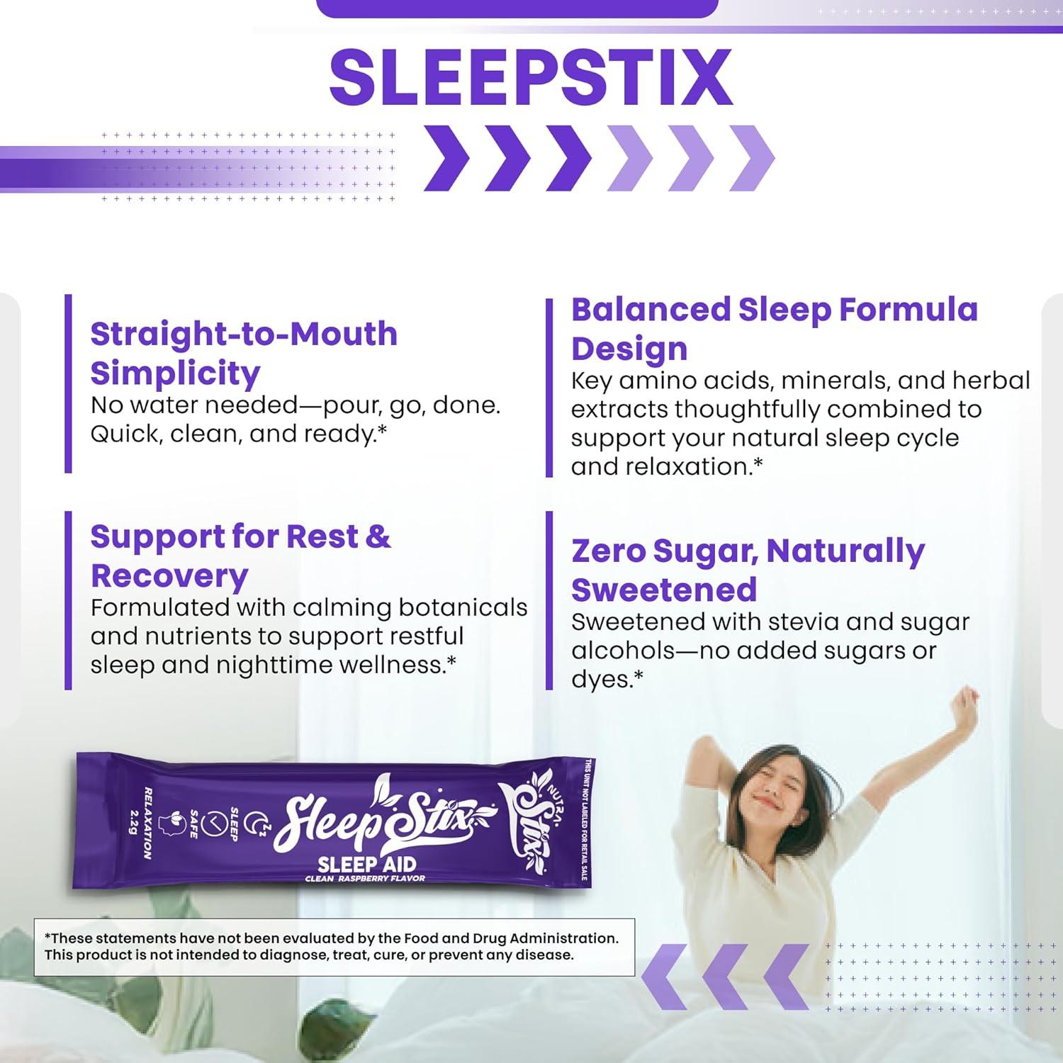 image:imageSleep Aid Melatonin Powder Tryptophan Glycine Valerian Root Magnesium For Sleep Lemon Balm L Theanine Magnesium Glycinate Zinc Sleep Aid Myo Inositol GABACalm B6 5 HTP Stress Relief 20 Stix1