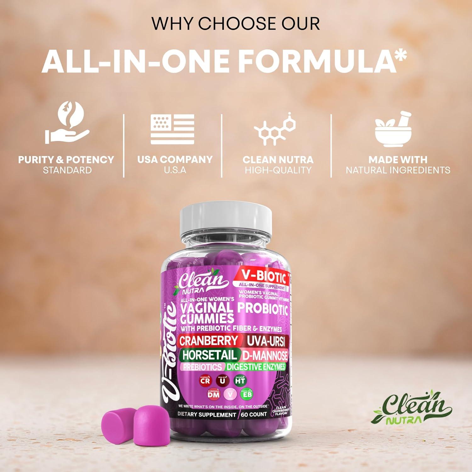 image:imageVaginal Probiotic Gummies For Women Prebiotics Cranberry DMannose UvaUrsi Digestive Enzymes Vaginal Health Supplement pH Balance to Promote Healthy Vaginal Odor amp Flora Cranberries Gummy Vitamin2