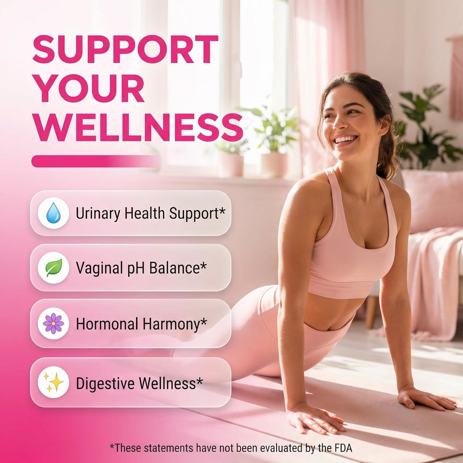 image:imageWet Works Womens Vaginal Probiotic Gummies Pineapple Cranberry Folic Acid DMannose Vitamin C Chicory Myo Inositol Garlic Black Cohosh Zinc Iron Evening Primrose Chastetree 60 Count by Clean Nutra