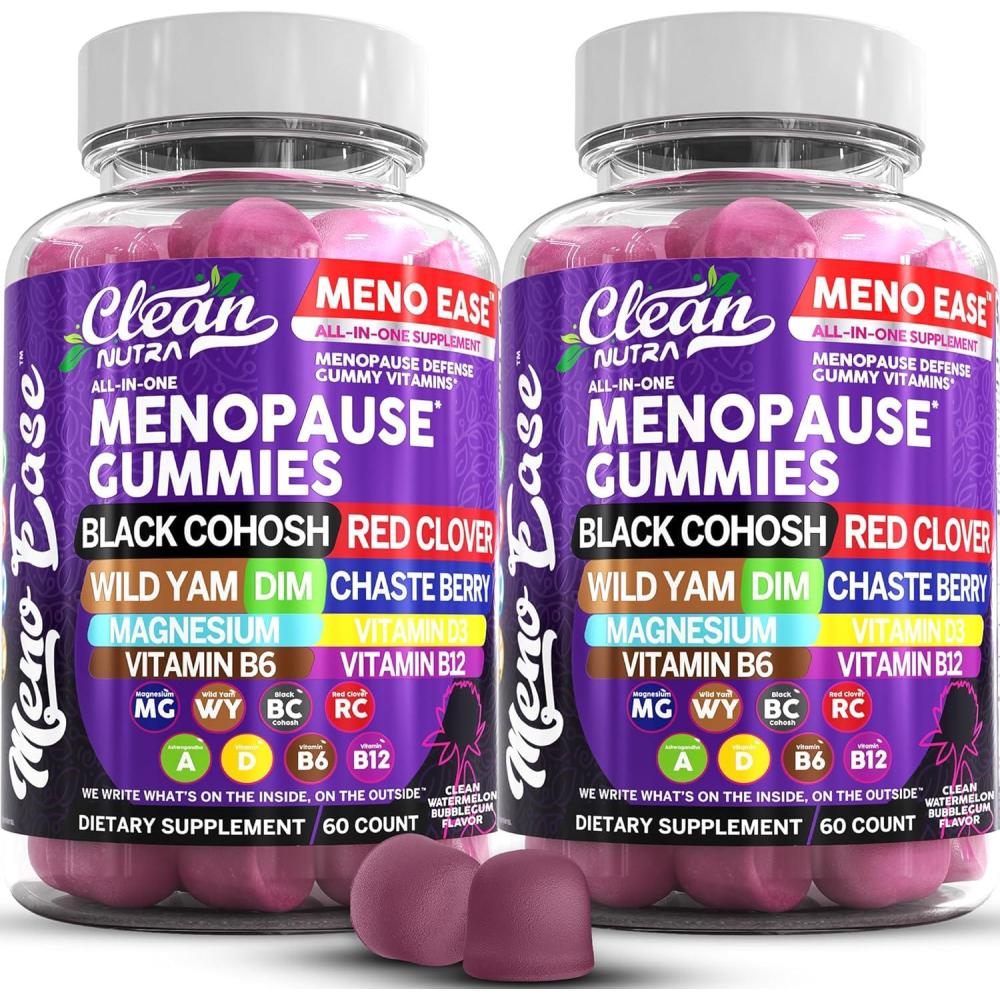 image:imageMenopause Supplement for Women Gummies with Black Cohosh Wild Yam DIM Magnesium Red Clover Chasteberry for Hormone Balance Relief Night Sweats Mood Plus Bergamot Vitamin D3 Vitamin B6 B122