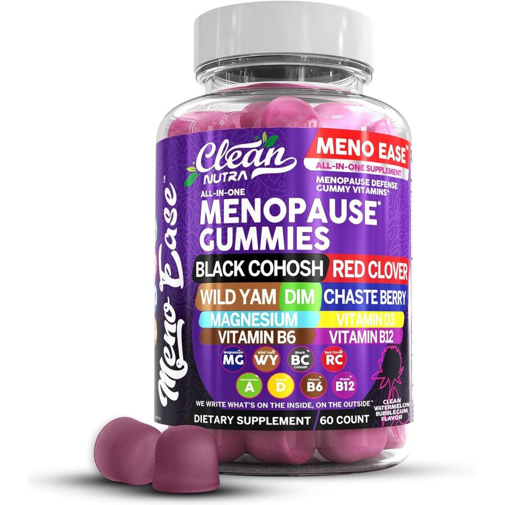 image:imageMenopause Supplement for Women Gummies with Black Cohosh Wild Yam DIM Magnesium Red Clover Chasteberry for Hormone Balance Relief Night Sweats Mood Plus Bergamot Vitamin D3 Vitamin B6 B121