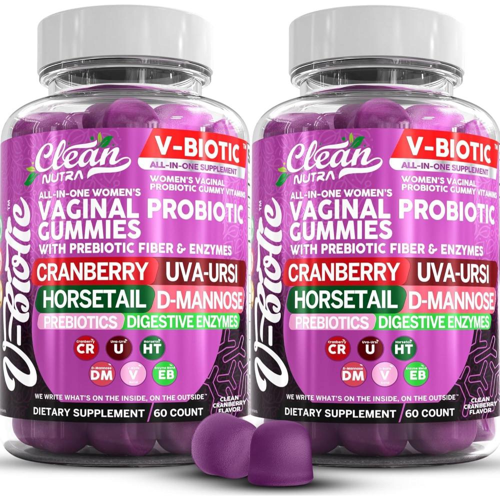 image:imageVaginal Probiotic Gummies For Women Prebiotics Cranberry DMannose UvaUrsi Digestive Enzymes Vaginal Health Supplement pH Balance to Promote Healthy Vaginal Odor amp Flora Cranberries Gummy Vitamin2