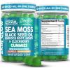image:imageClean Nutra Sea Moss Gummies Black Seed Oil Chlorella Ashwagandha Root Hair Growth Skin Glow Irish Sea Moss Elderberry Burdock Manuka Honey Trace Minerals Detox 60 Gummy Vitamins Sea Glow Supplement