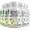 image:imageClean Nutraceuticals Oregano Oil Garlic Extract Olive Leaf Black Seed Oil Immune Support amp Digestive Health Supplement for Women and Men with Vitamin D3 amp Zinc  5Pack