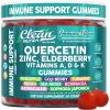 image:imageClean Quercetin Elderberry Immune Support Gummies  Zinc Vitamin K2 D3 A Bromelain Goji Berry Turmeric Sea Moss Echinacea Astragalus Selenium Olive Leaf Immunity Supplement Gummy Vitamins