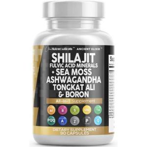 Clean Nutraceuticals Shilajit Supplement for Men with Sea Moss, Tongkat Ali, Ashwagandha, Boron, Zinc, CoQ10, PQQ – Fulvic Acid Capsules – Energy Support – 90 Count – Resin, Gummy & Powder Alternative(1)
