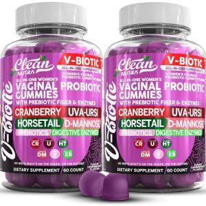 Vaginal Probiotic Gummies For Women | Prebiotics Cranberry D-Mannose Uva-Ursi Digestive Enzymes | Vaginal Health Supplement pH Balance to Promote Healthy Vaginal Odor & Flora Cranberries Gummy Vitamin(2)