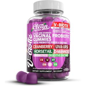 Vaginal Probiotic Gummies For Women | Prebiotics Cranberry D-Mannose Uva-Ursi Digestive Enzymes | Vaginal Health Supplement pH Balance to Promote Healthy Vaginal Odor & Flora Cranberries Gummy Vitamin(1)