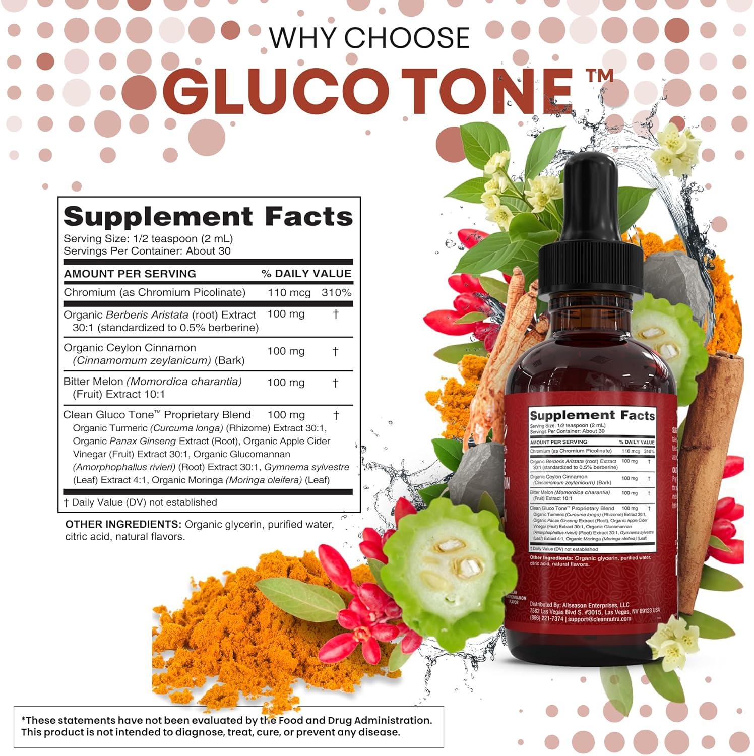 image:imageClean Nutra Berberine with Ceylon Cinnamon Supplement Liquid Drops Bitter Melon Extract Glucomannan Gymnema Chromium Turmeric Organic Panax Ginseng Moringa GLP1 Support2