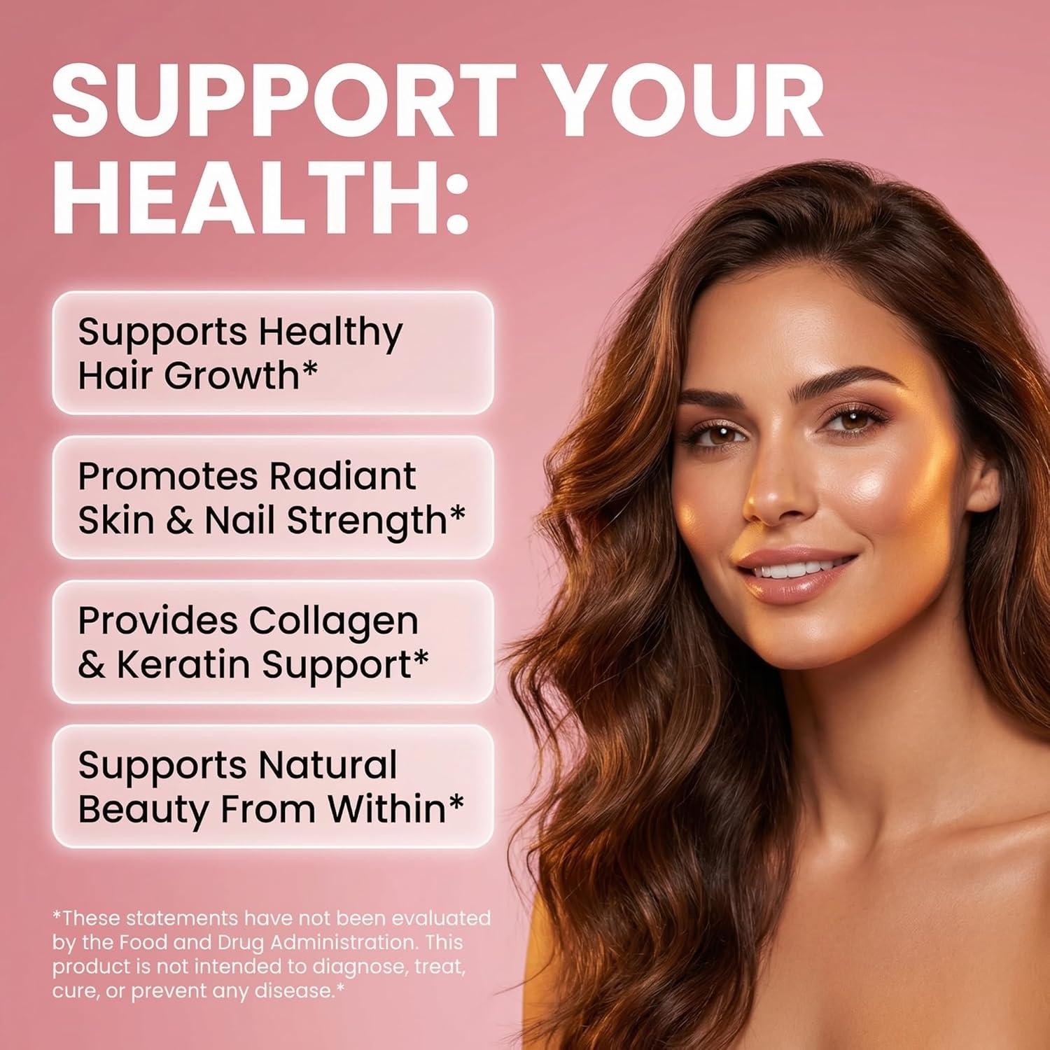 image:imageLiquid Biotin amp Collagen Keratin Hyaluronic Acid Saw Palmetto Drops Vitamins for Hair Growth Support Silica Vitamin A C D Bamboo Turmeric Zinc Folate Magnesium Horsetail LuxFlo By Clean Nutra1