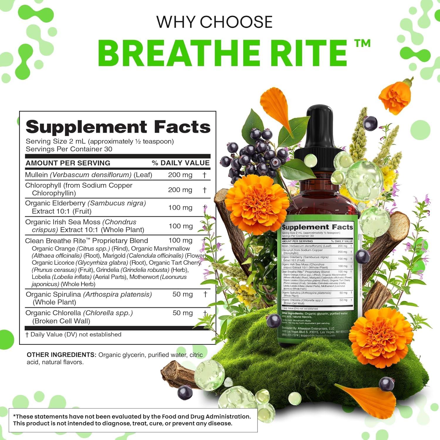 image:imageMullein Drops for Lungs Liquid Chlorophyll Mullein Leaf Extract Supplement Elderberry Sea Moss Spirulina Chlorella Lobelia Marigold Licorice Marshmallow Lung Detox Cleanse Tincture Men Women 2 fl oz
